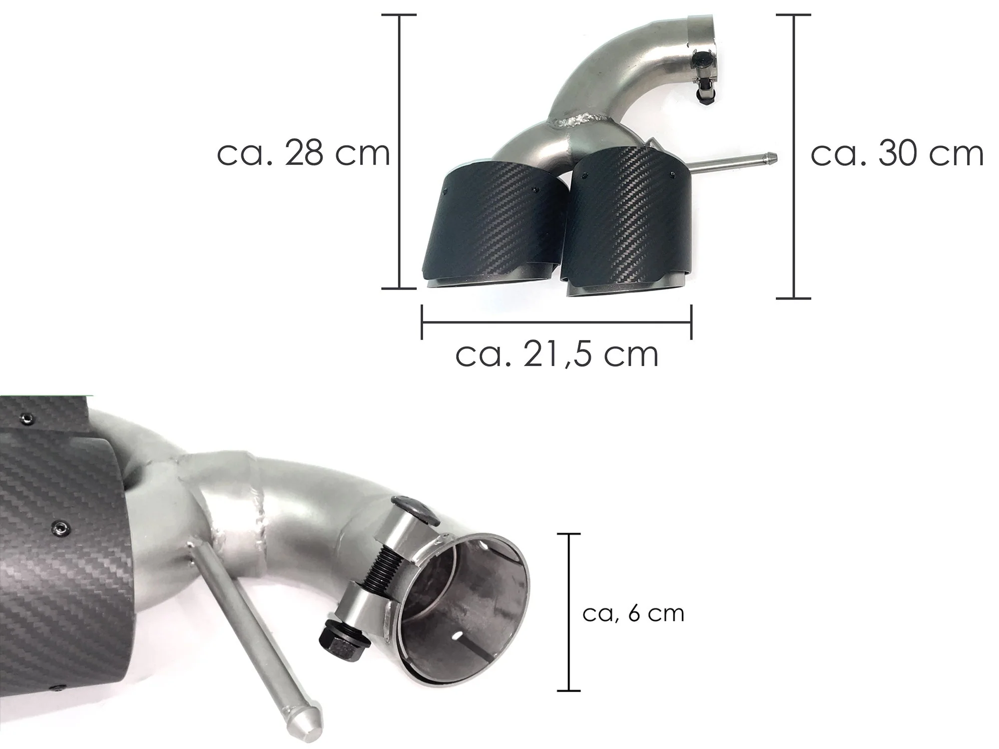 Matte Carbon Exhaust Tips Replacement for Alfa Romeo Stelvio Twin Dual Muffler Pipe - Image 11
