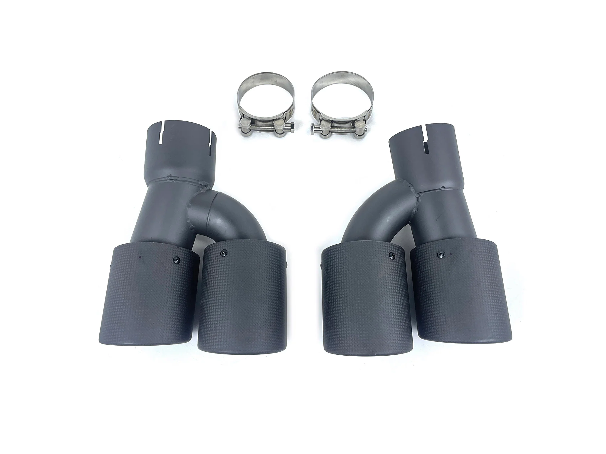 Matte Carbon M550i Dual Exhaust Tips for BMW G30 G31 5 Series 520i 530i 540i M-Sport 2017-2019-2023 - Image 4