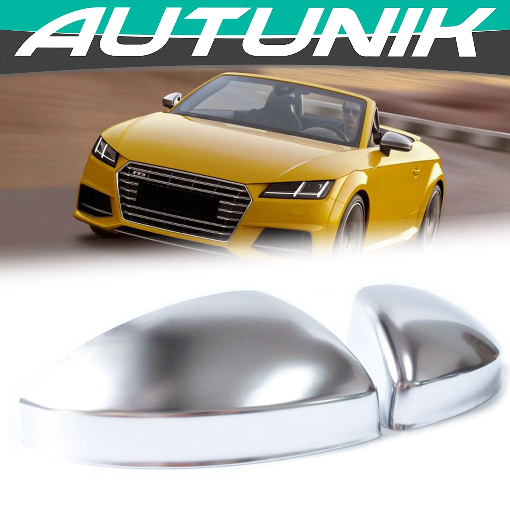 2x For 2015-2026 AUDI TT MK3 TTS TTRS R8 w/o Lane Assist Chrome Mirror Cover Caps