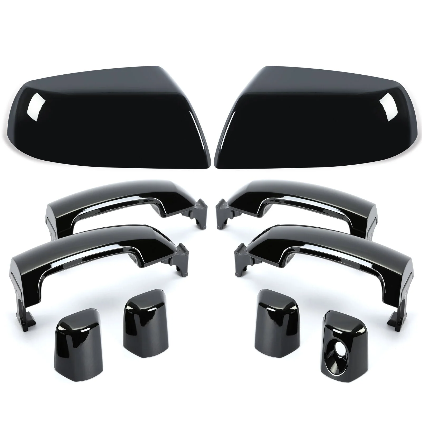 Glossy Black Mirror Cover Caps & Door Handle For Toyota Tundra Sequoia 2011-2019 - Image 3