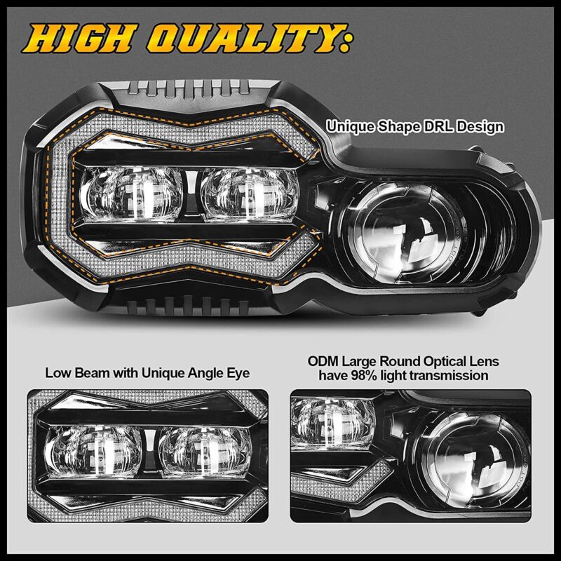 Motorcycle LED Headlight For BMW F650GS F700GS F800GS ADV Adventure - Image 13