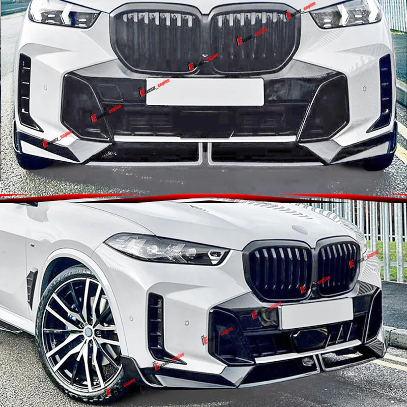 For 2023-2026 BMW X5 G05 M Sport LCI MP Style Gloss Black Front Bumper Lip Spoiler - Image 3