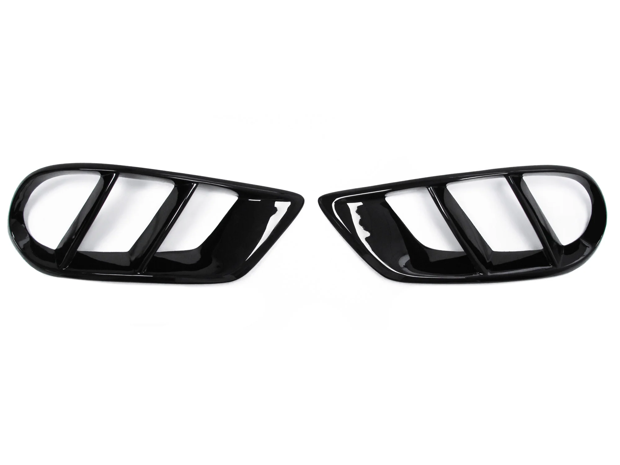 Gloss Black Fog Light Air Duct Vent Covers For 2015-2018 Mercedes Benz W205 C300 C43 AMG - Image 4
