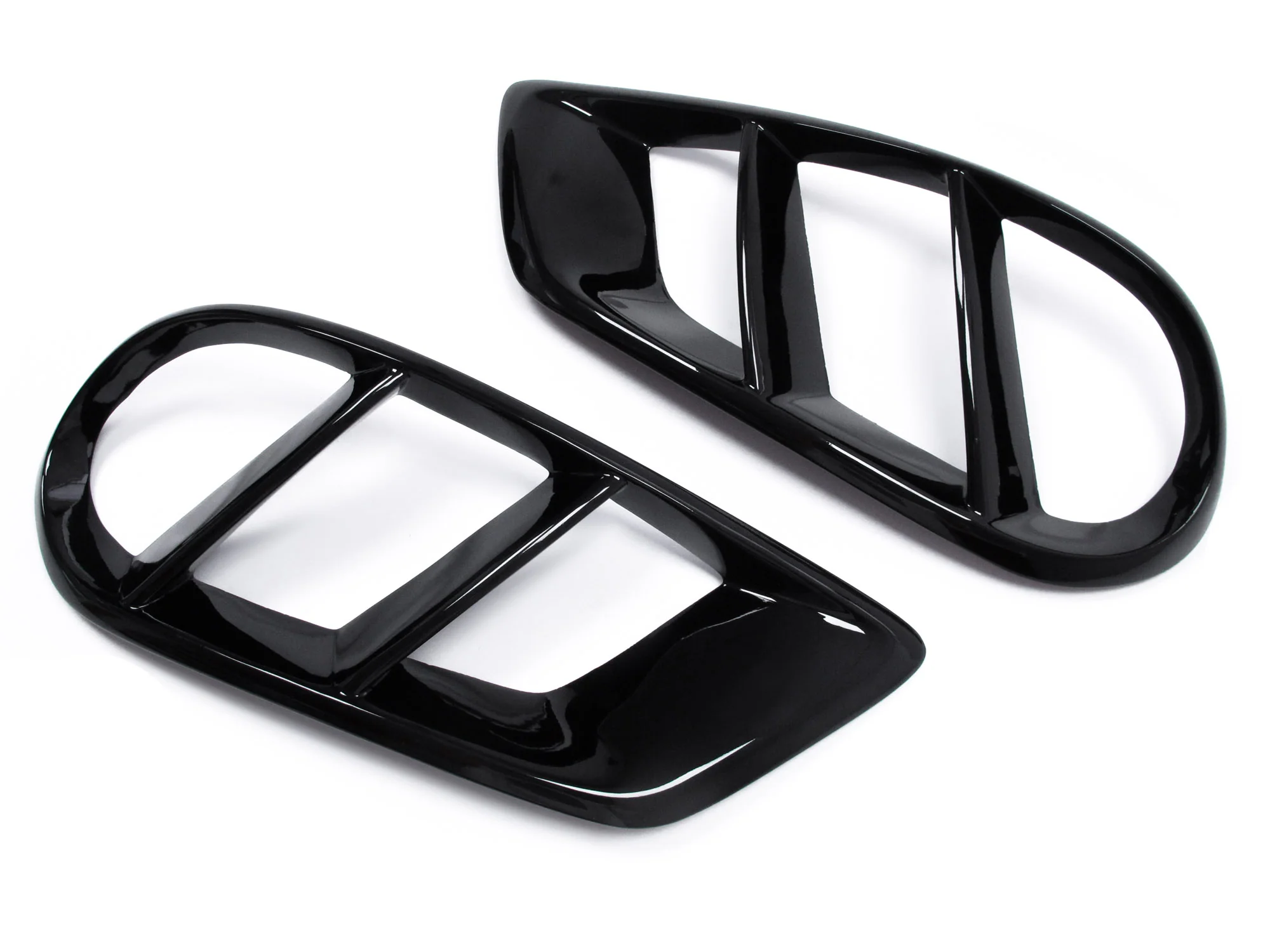 Gloss Black Fog Light Air Duct Vent Covers For 2015-2018 Mercedes Benz W205 C300 C43 AMG - Image 6