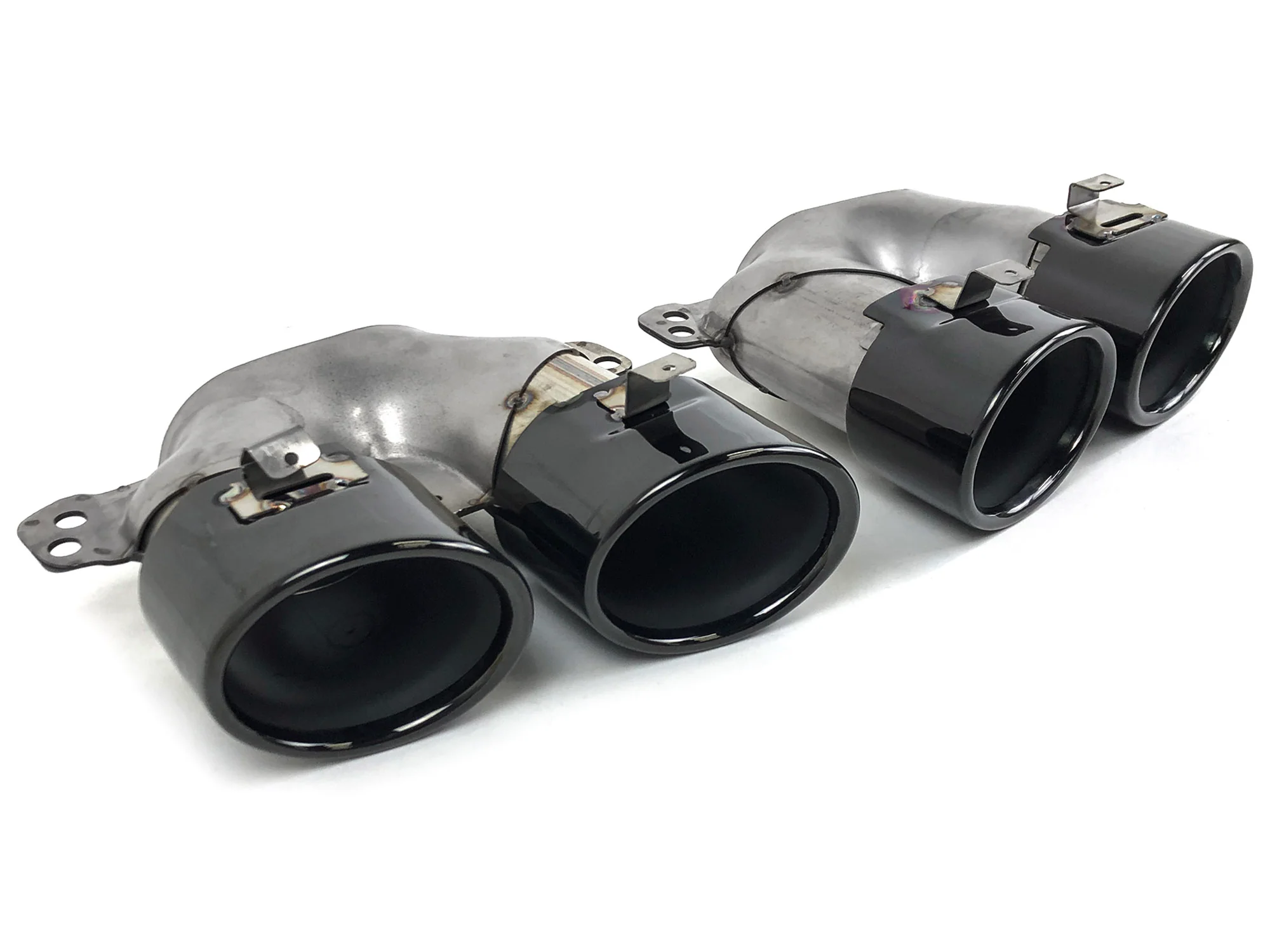 Gloss Black C43 Style Dual Round Exhaust Tips for Mercedes C43 AMG & C300 Sedan W206 2022-2025 - Image 5