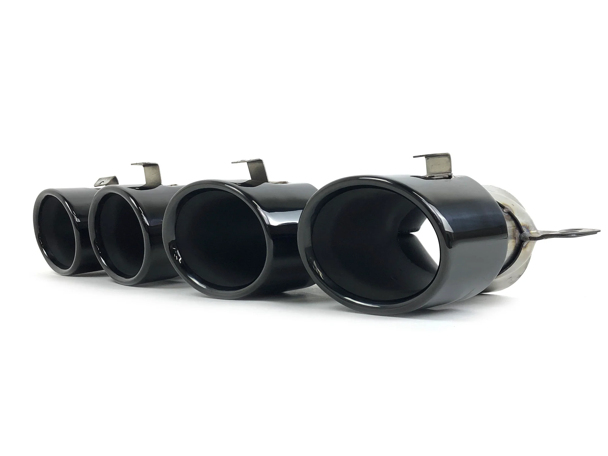 Gloss Black C43 Style Dual Round Exhaust Tips for Mercedes C43 AMG & C300 Sedan W206 2022-2025 - Image 6