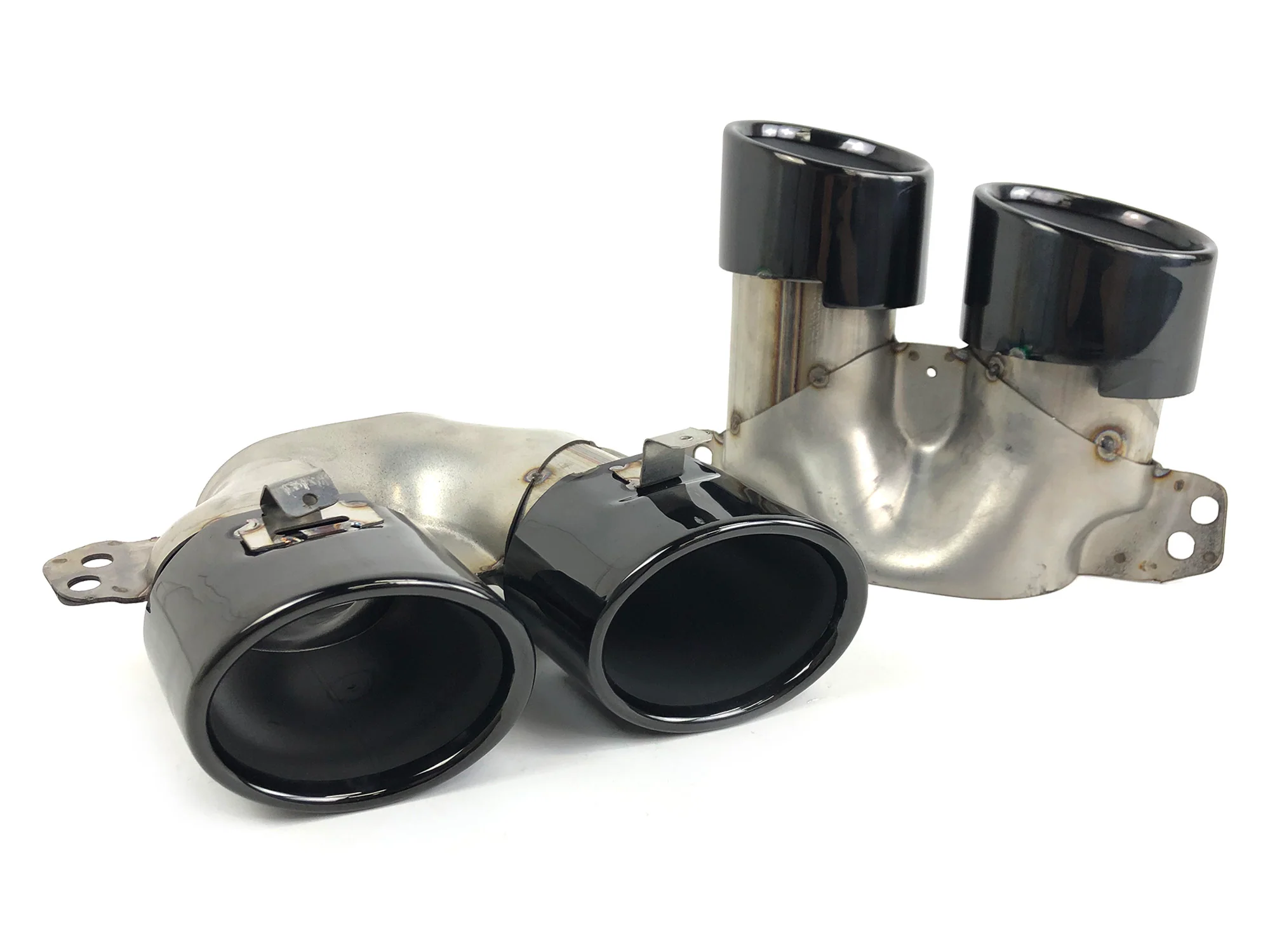 Gloss Black C43 Style Dual Round Exhaust Tips for Mercedes C43 AMG & C300 Sedan W206 2022-2025 - Image 7