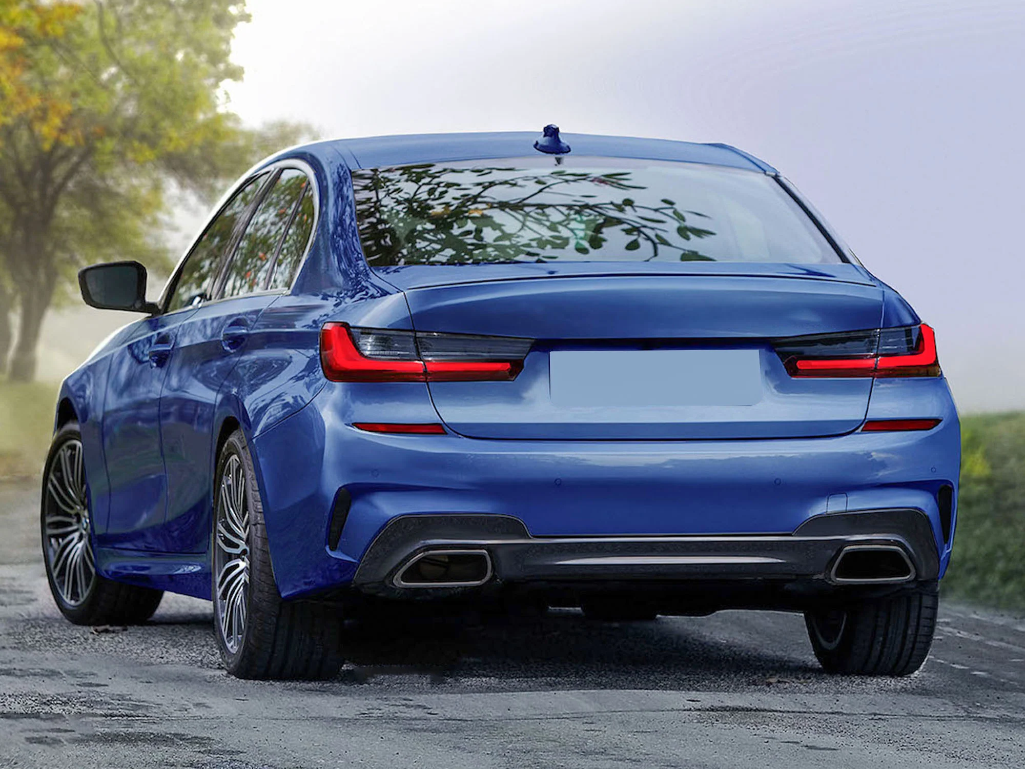 Black Square Exhaust Tips Replacement for BMW M240i M340i M440i M440d - Image 2