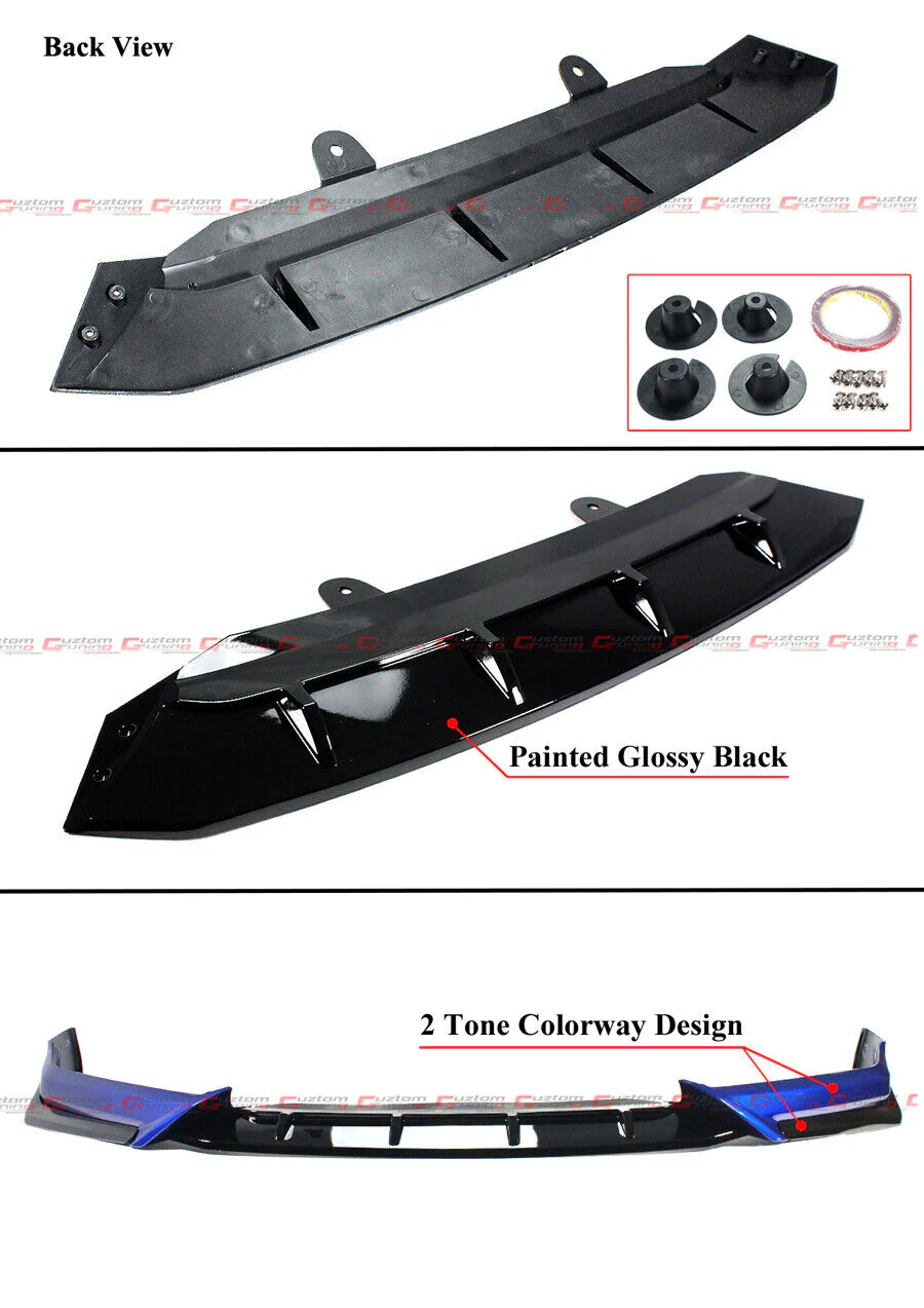 Night Pearl Blue Front Bumper Lip Splitter Kit For 2021-2022 Honda Accord - Image 2