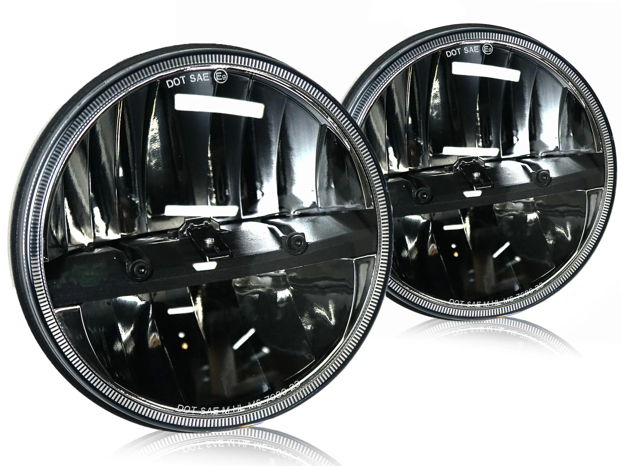 Pair 7" Round LED Headlights for Jeep CJ Wrangler TJ, JK, JKU & Mazda Miata 90-97 Porsche 944 - Image 4