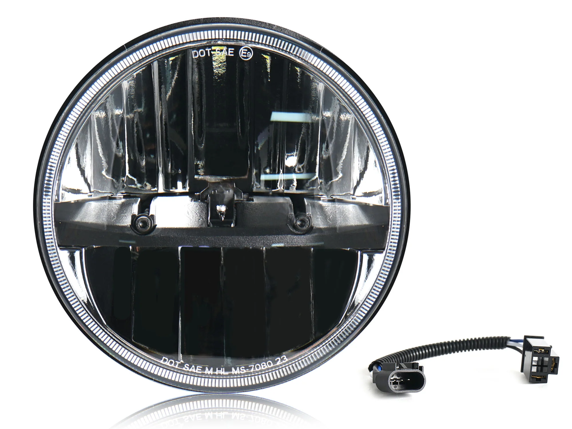 Pair 7" Round LED Headlights for Jeep CJ Wrangler TJ, JK, JKU & Mazda Miata 90-97 Porsche 944 - Image 6