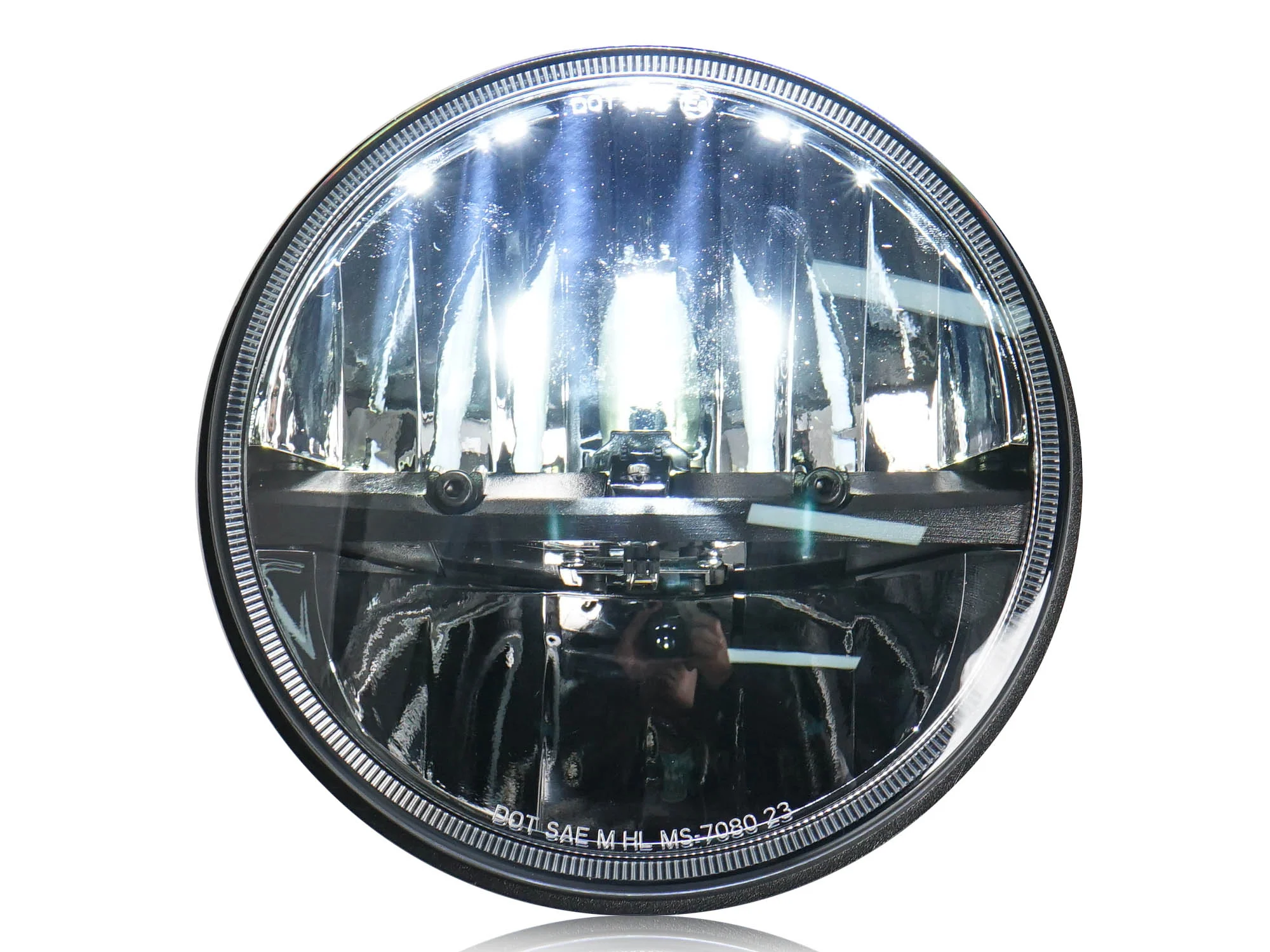 Pair 7" Round LED Headlights for Jeep CJ Wrangler TJ, JK, JKU & Mazda Miata 90-97 Porsche 944 - Image 8