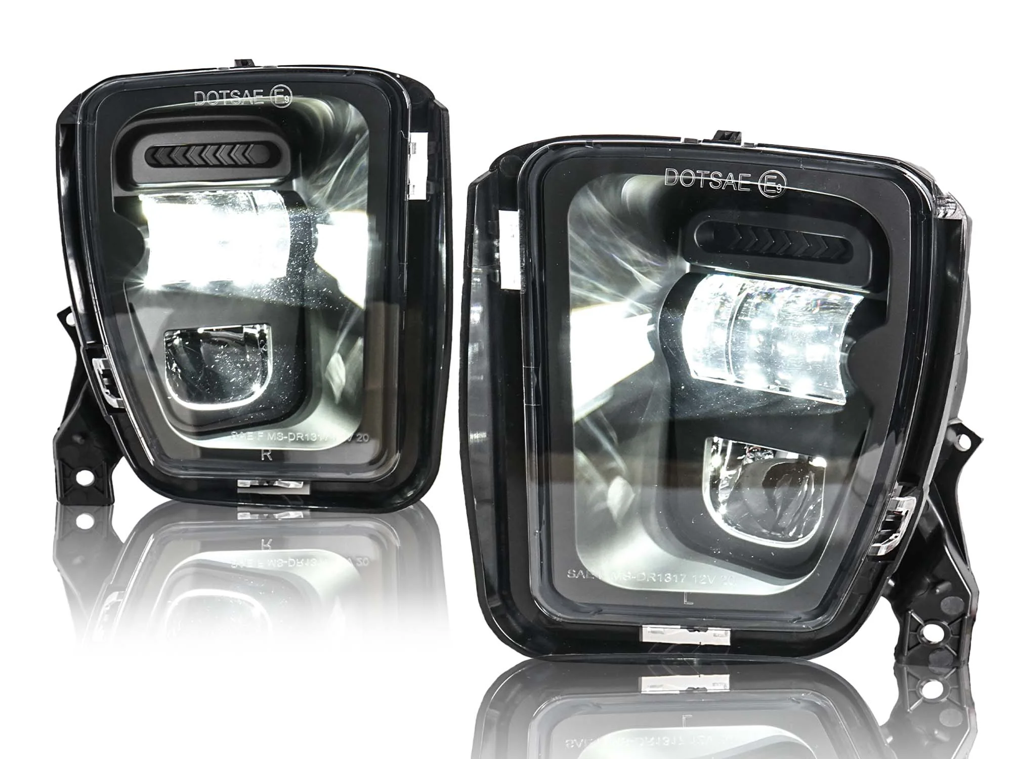 Black Bumper LED Fog Lights For Dodge Ram 1500 2013 2014 2015 2016 2017 - Image 4