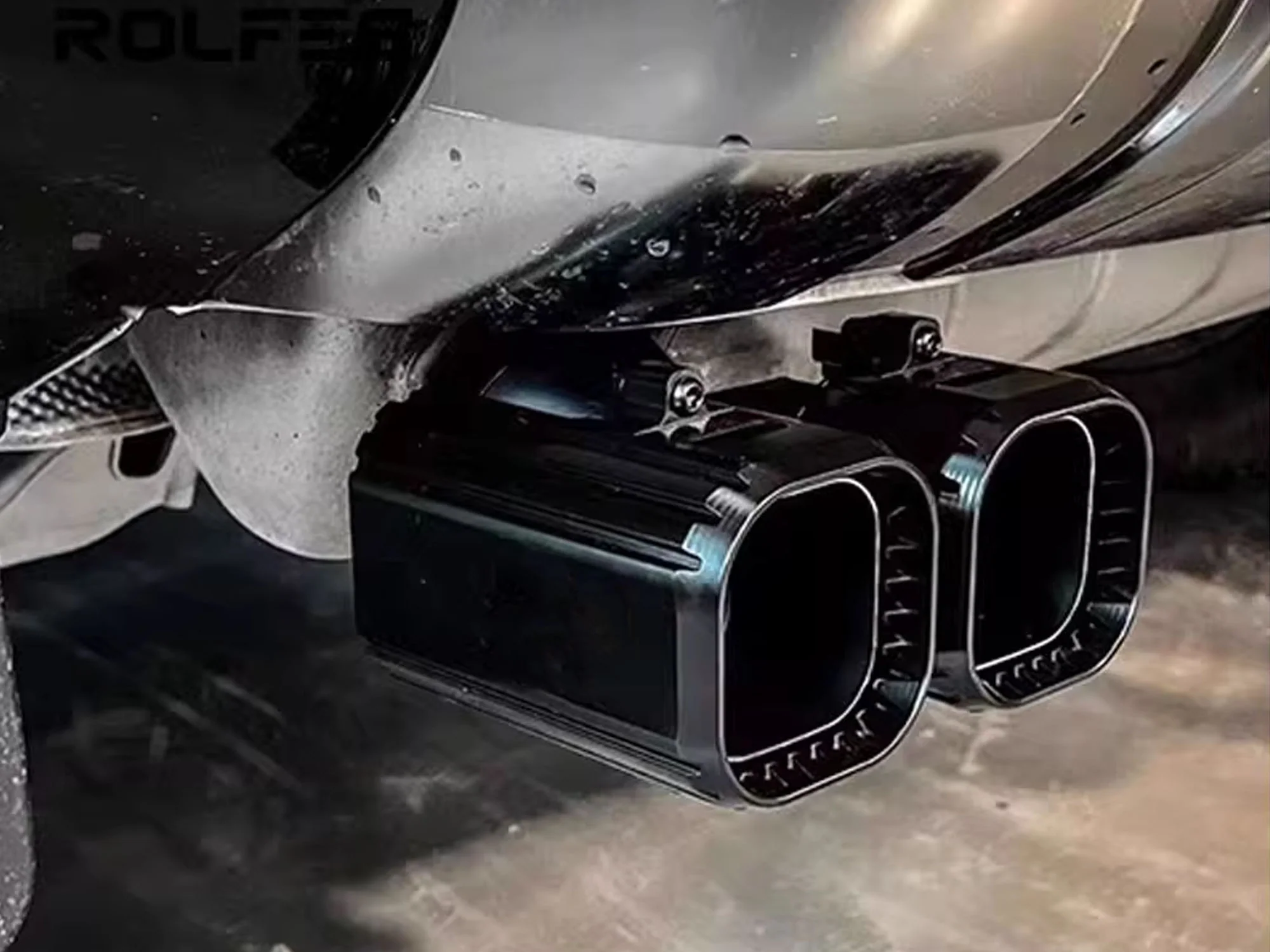 Pair Black Exhaust Muffler Tips for 2020-2026 Land Rover Defender L663 90/110/130 3.0L/2.0L - Image 3
