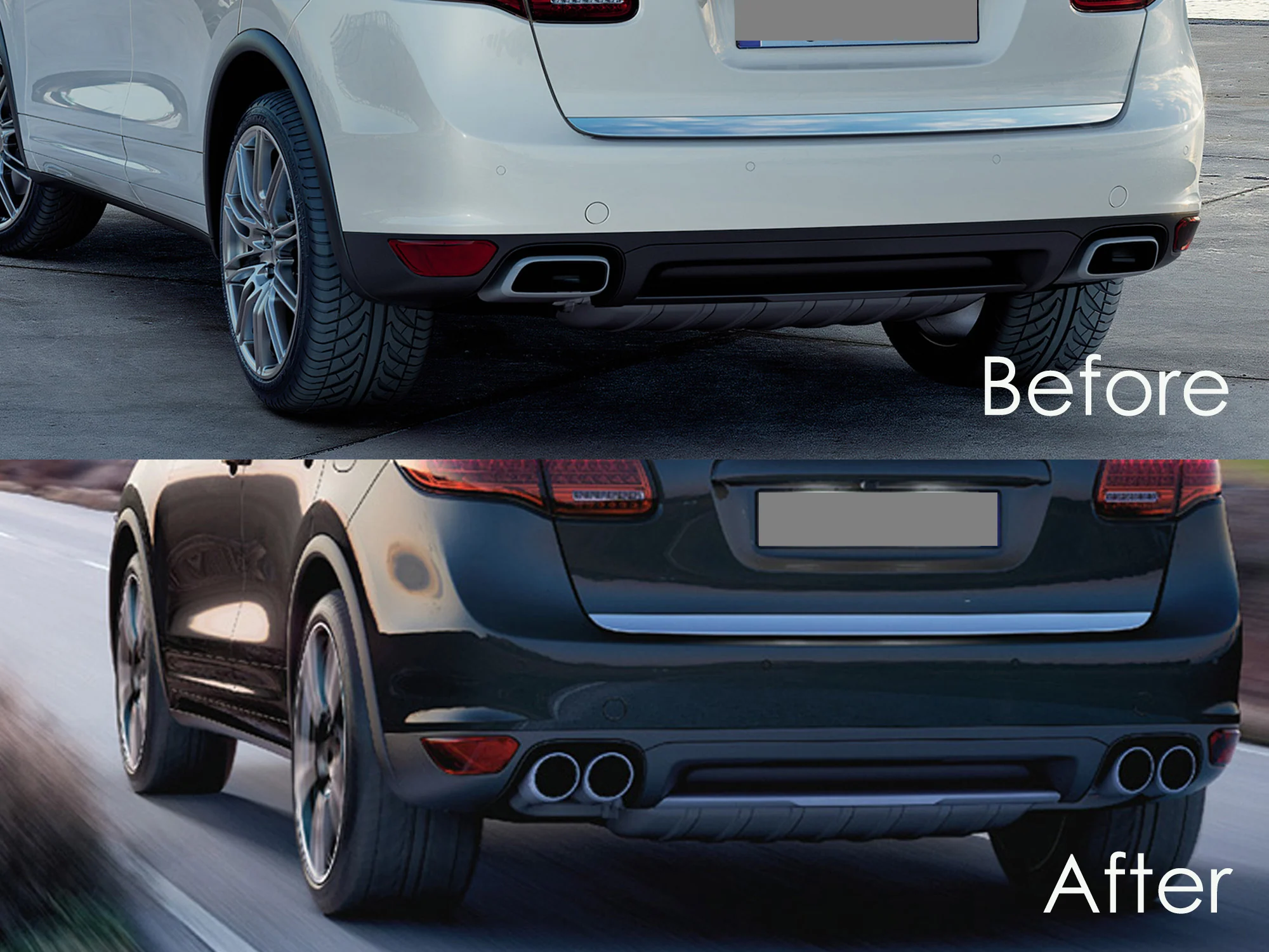 Gloss Black Exhaust Tips Pipes For Porsche 958.1 Cayenne 92A V8 2011-2014 Short Tailpipe - Image 2