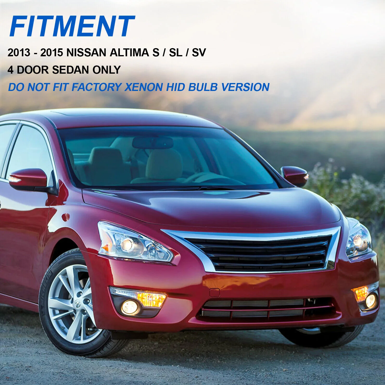 Pair Chrome Headlights Assembly For 2013-2015 Nissan Altima Sedan - Image 2