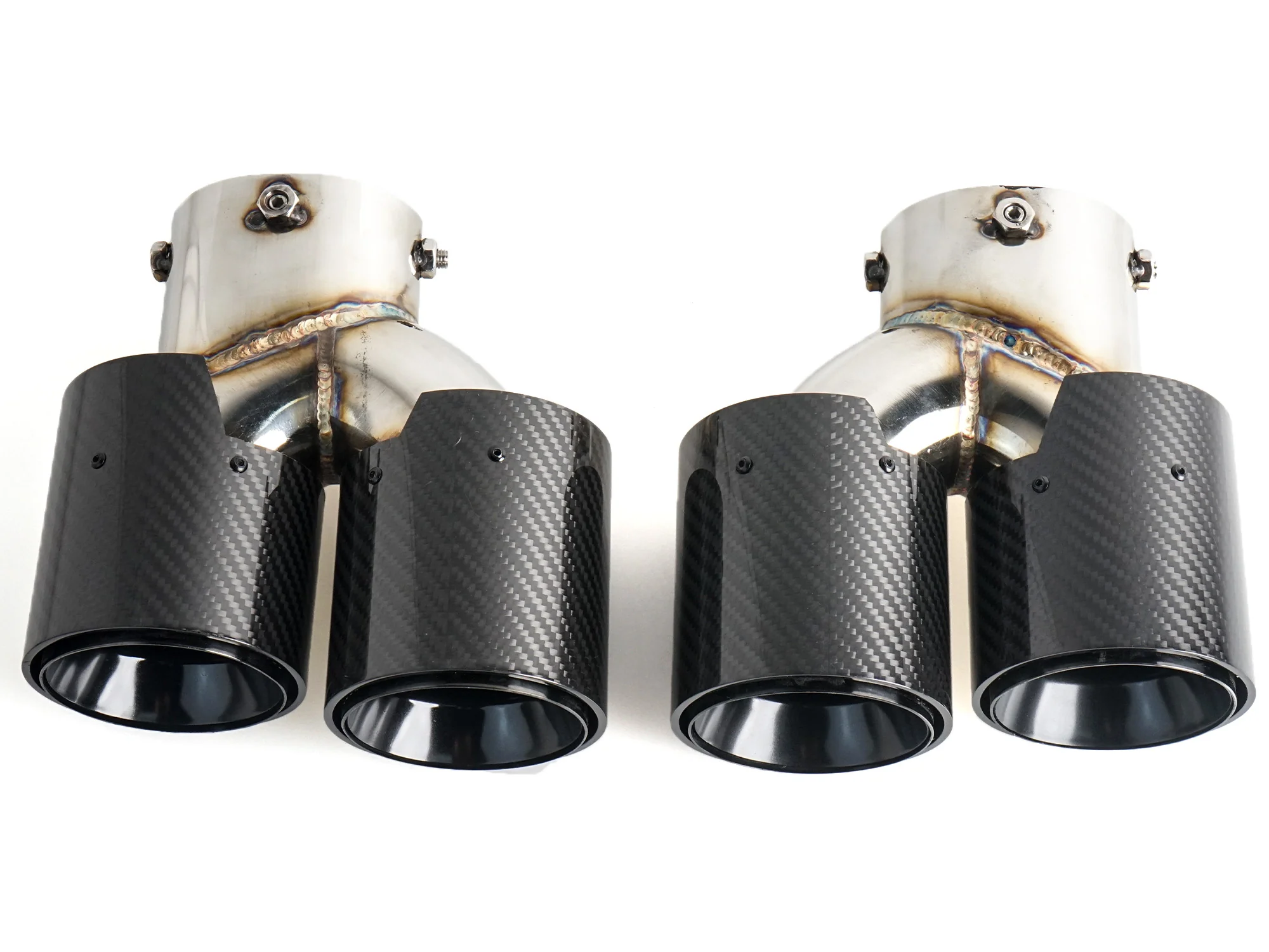 Black Carbon Fiber Stainless Exhaust Tips For 2019-2025 BMW G20 M340i G42 M440i G23 G26 M220i - Image 7