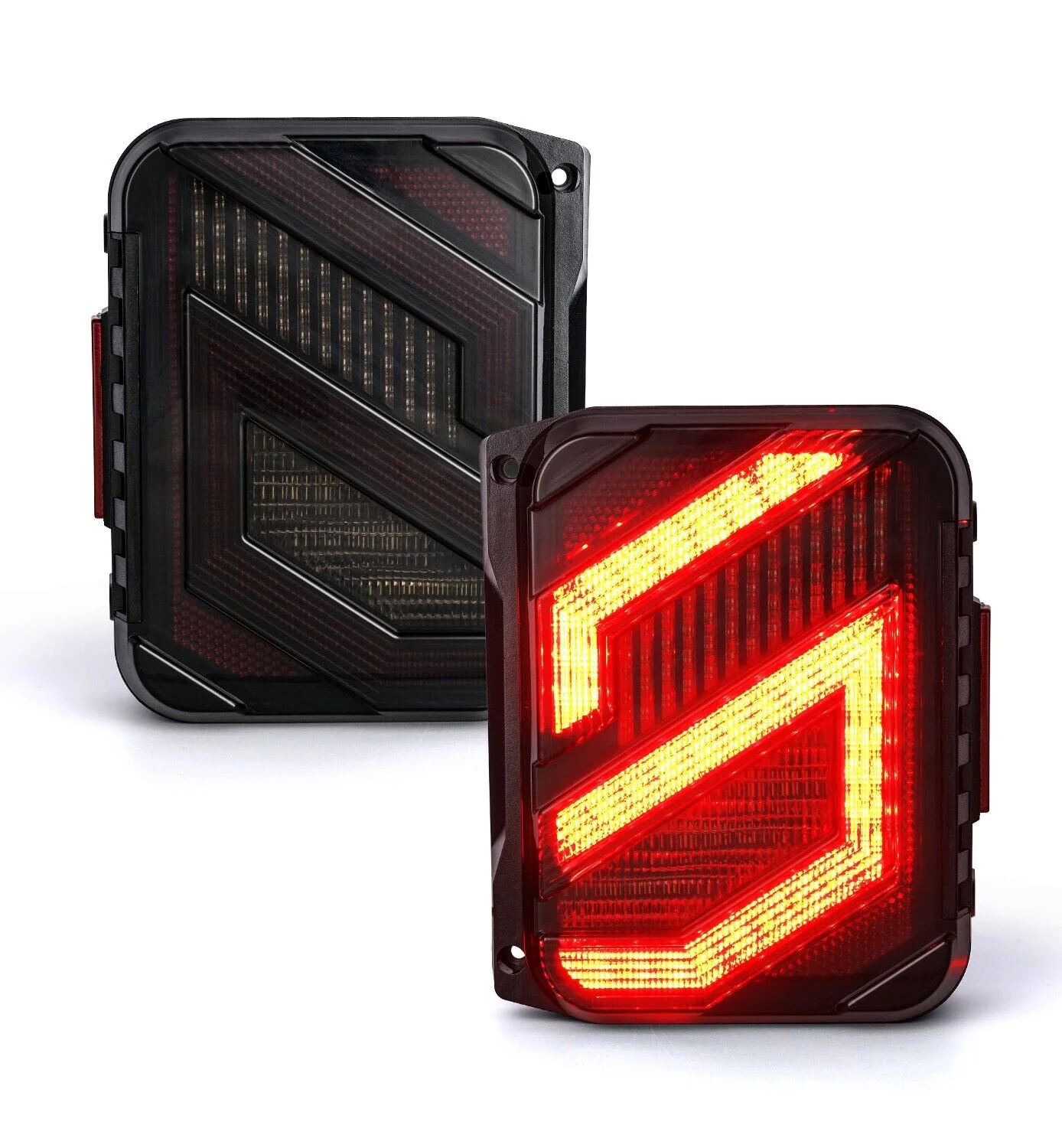 2x For Jeep Wrangler JK JKU 07-18 LED Smoke Tail Lights Rear Brake Reverse Lamps - Image 4