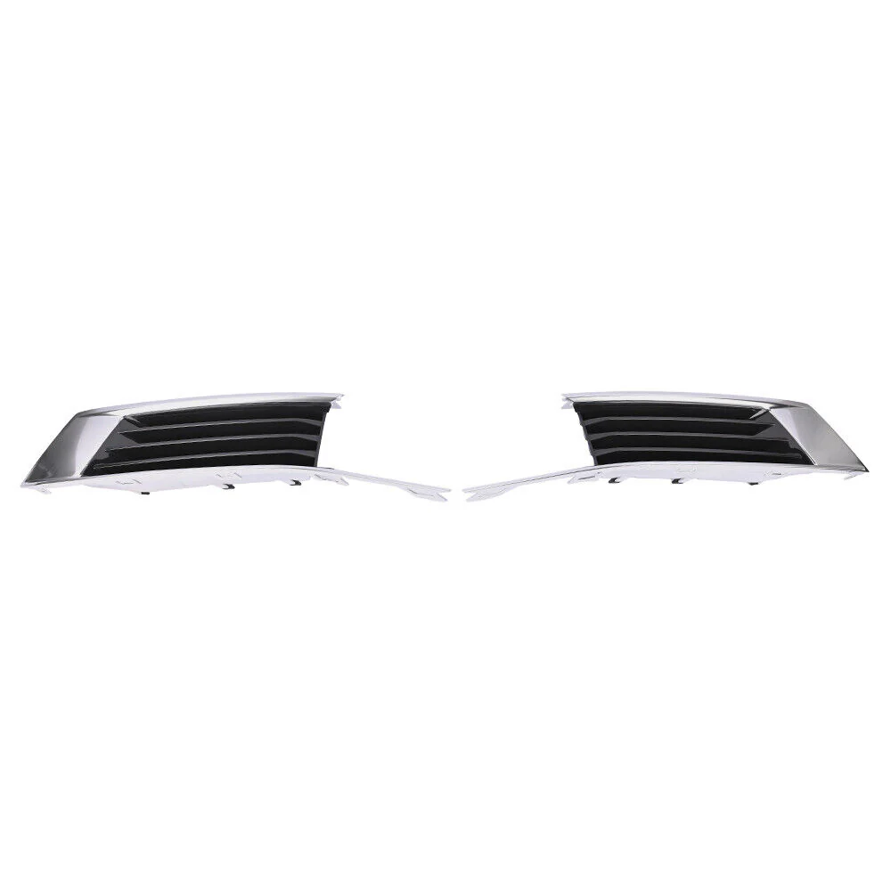 Pair Front Bumper Fog Light Grill Cover Bezels Chrome For Cadillac XTS 2018-2019 - Image 2