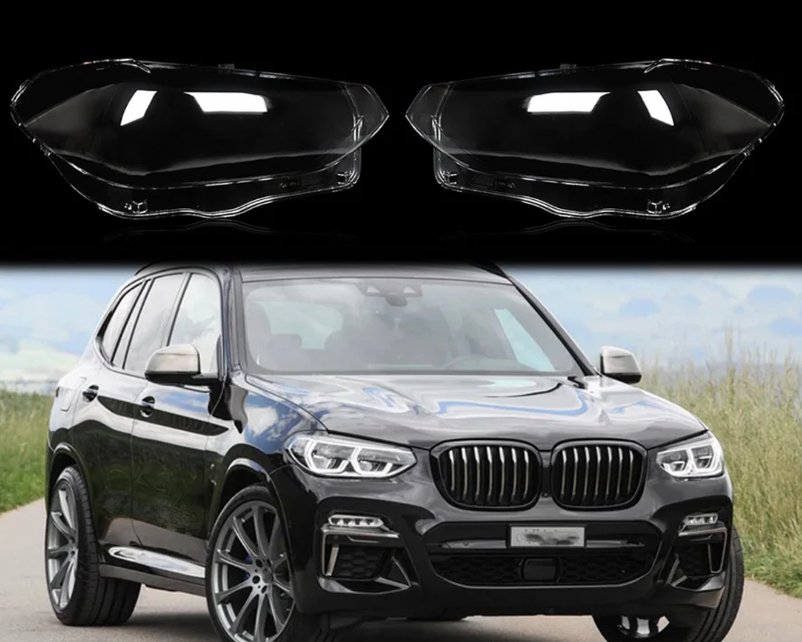 Pair Front Headlight Headlamp Lens Cover For BMW X3 X4 G01 G02 2018-2021 PRE-LCI