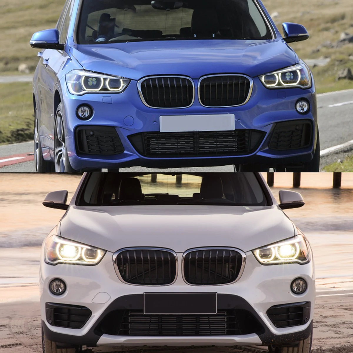 For BMW X1 F48 F49 2016-2019 Right+Left Side Headlight Headlamp Lens Cover - Image 2