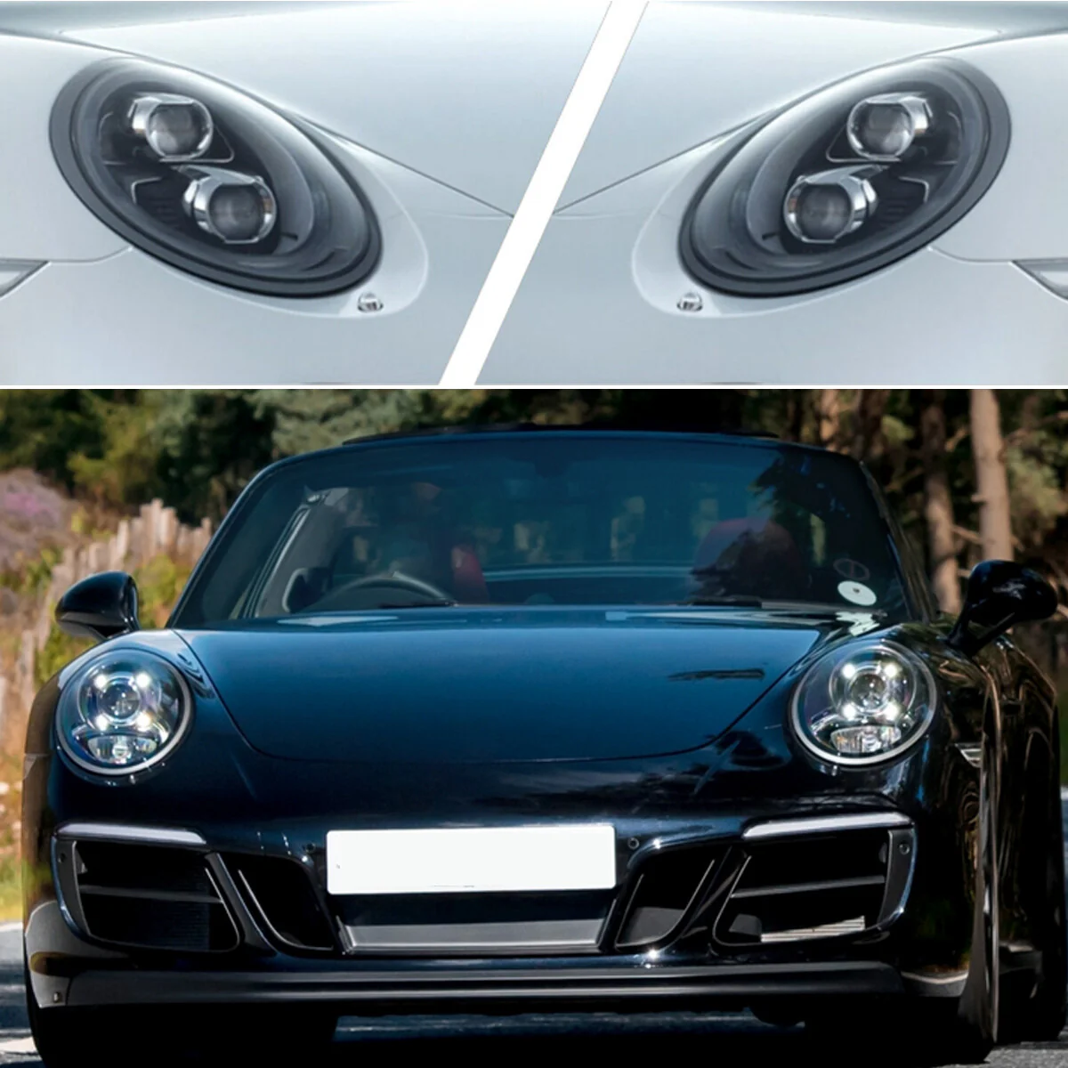 Pair Headlight Lens Covers for 2013-2018 Porsche 991 911 Targa/Carrera - Image 4
