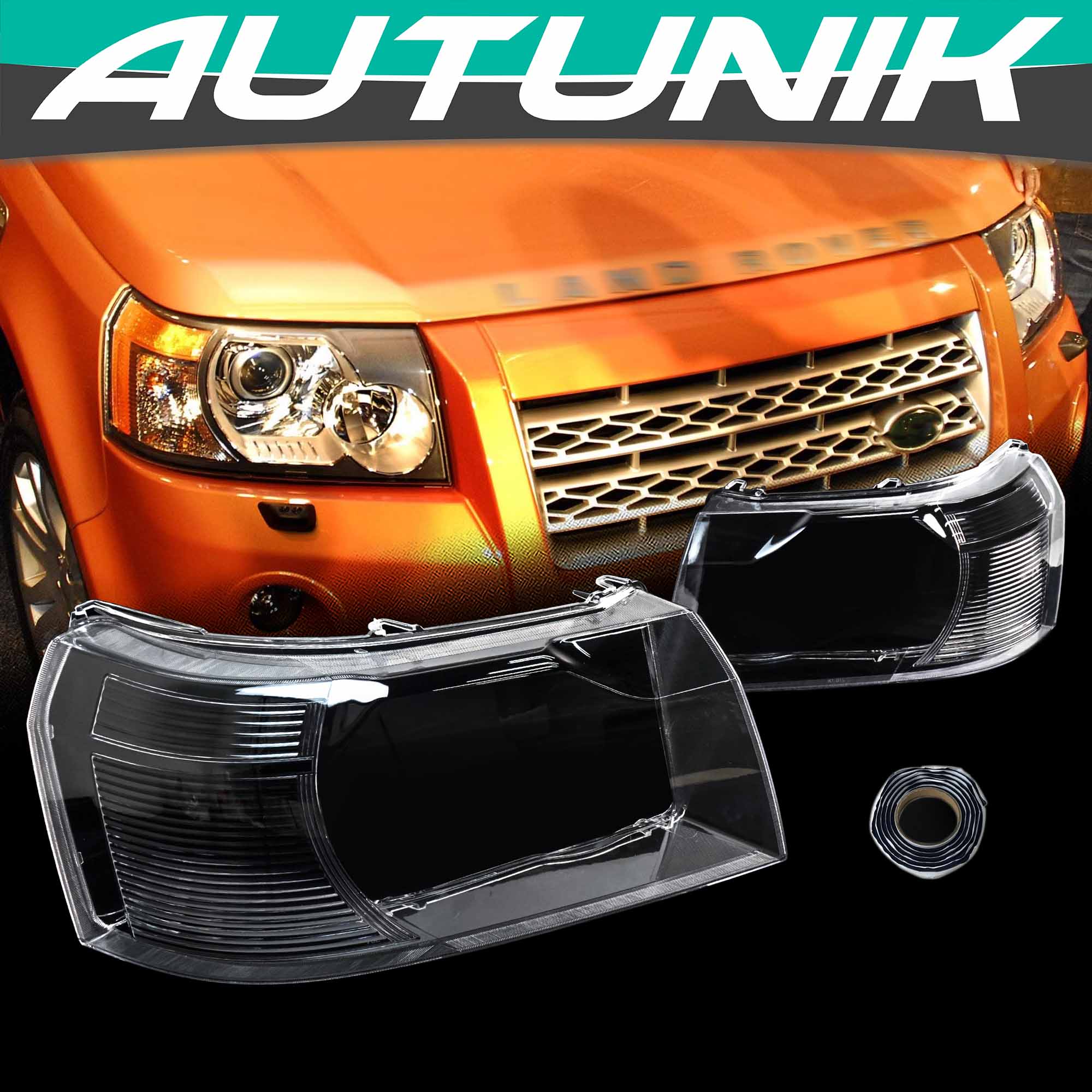 Pair Left Right Headlight Lens Cover For Land Rover LR2 2007-2012 Base SE HSE Lux