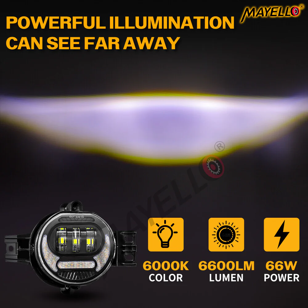 Pair LED Fog Lights with DRL for 2002-2008 Dodge Ram 1500 & 2003-2009 Ram 2500 3500 - Image 3