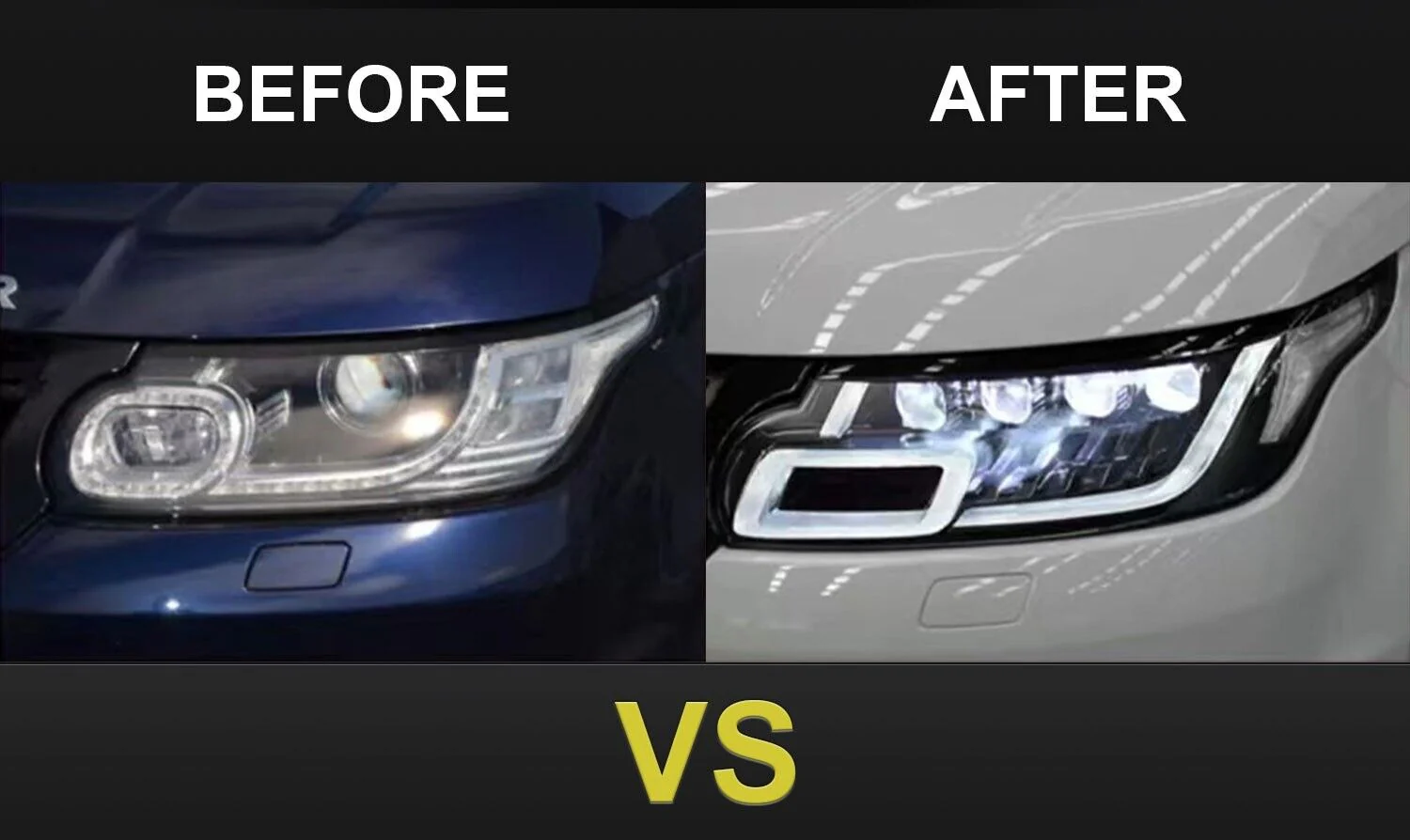 Pair LED Headlight Assembly For Land Rover Range Rover Sport 2014-2017 - Image 5