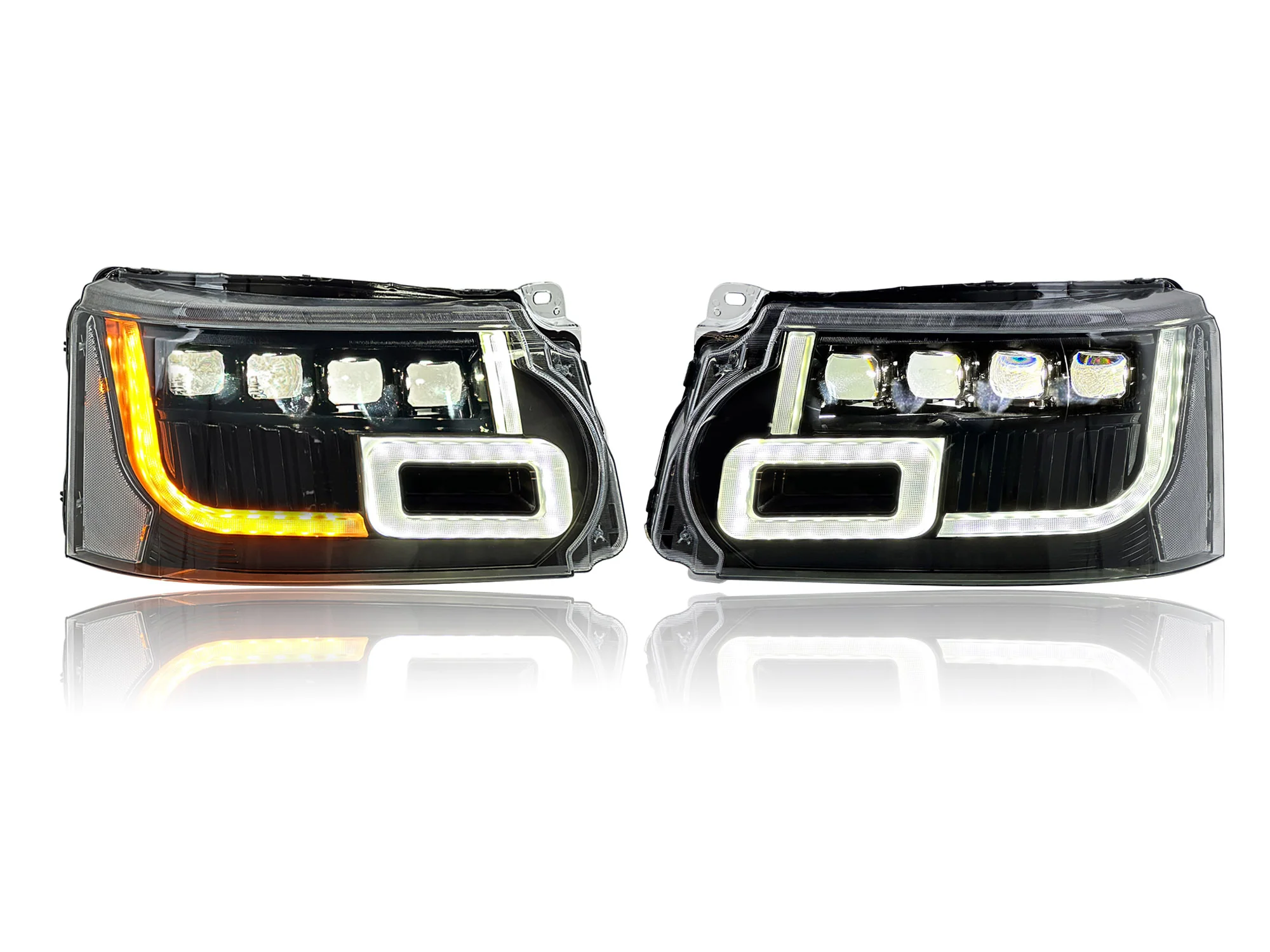 Pair LED Headlight Assembly Front Lamps For Land Rover Range Rover Sport 2010-2013 - Image 8