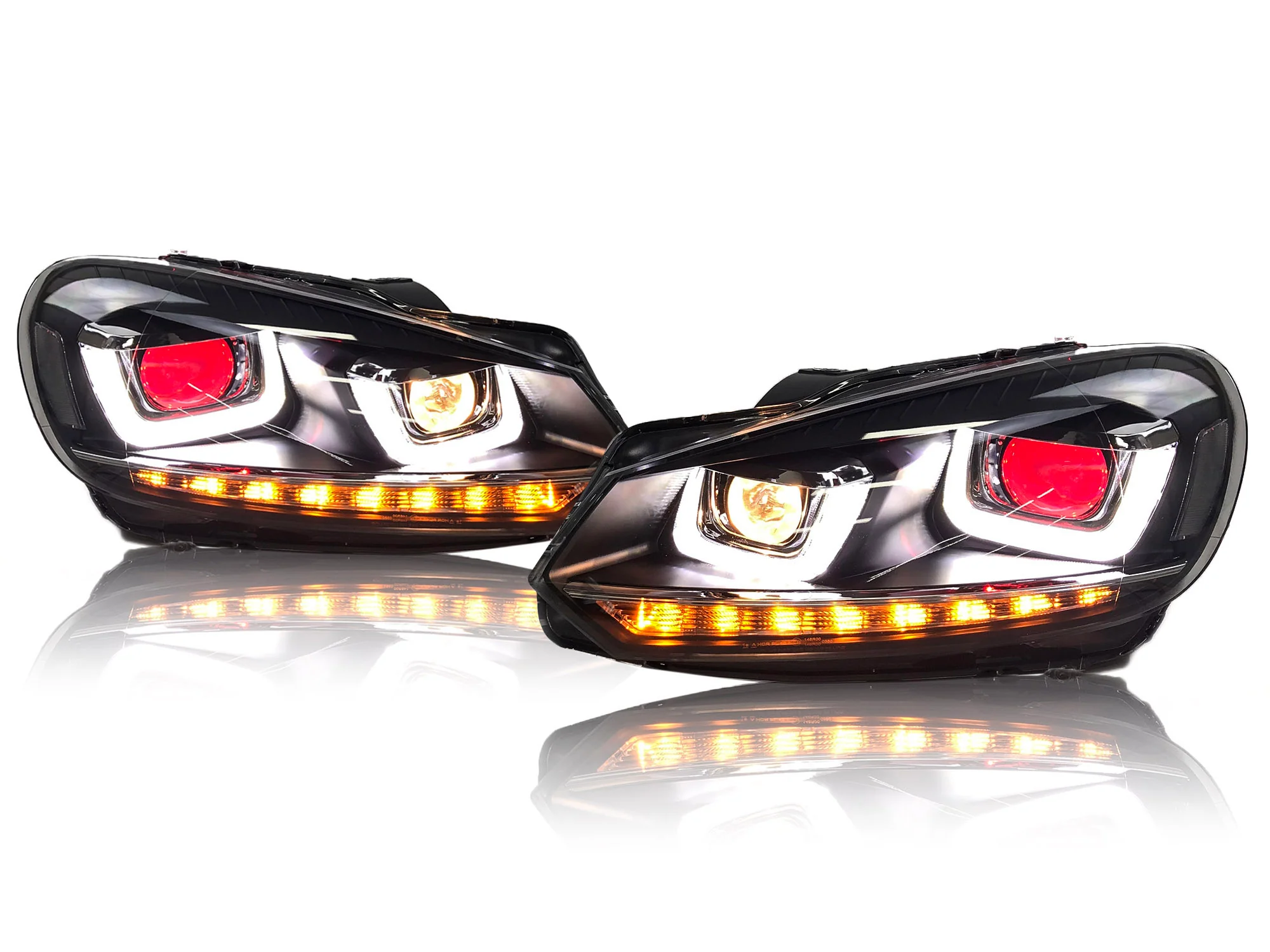 Pair LED Headlights Demon Head Lamps Sequential for VW Volkswagen Golf6 MK6 TDI TSI GTD LPG 2010-2013 - Image 6