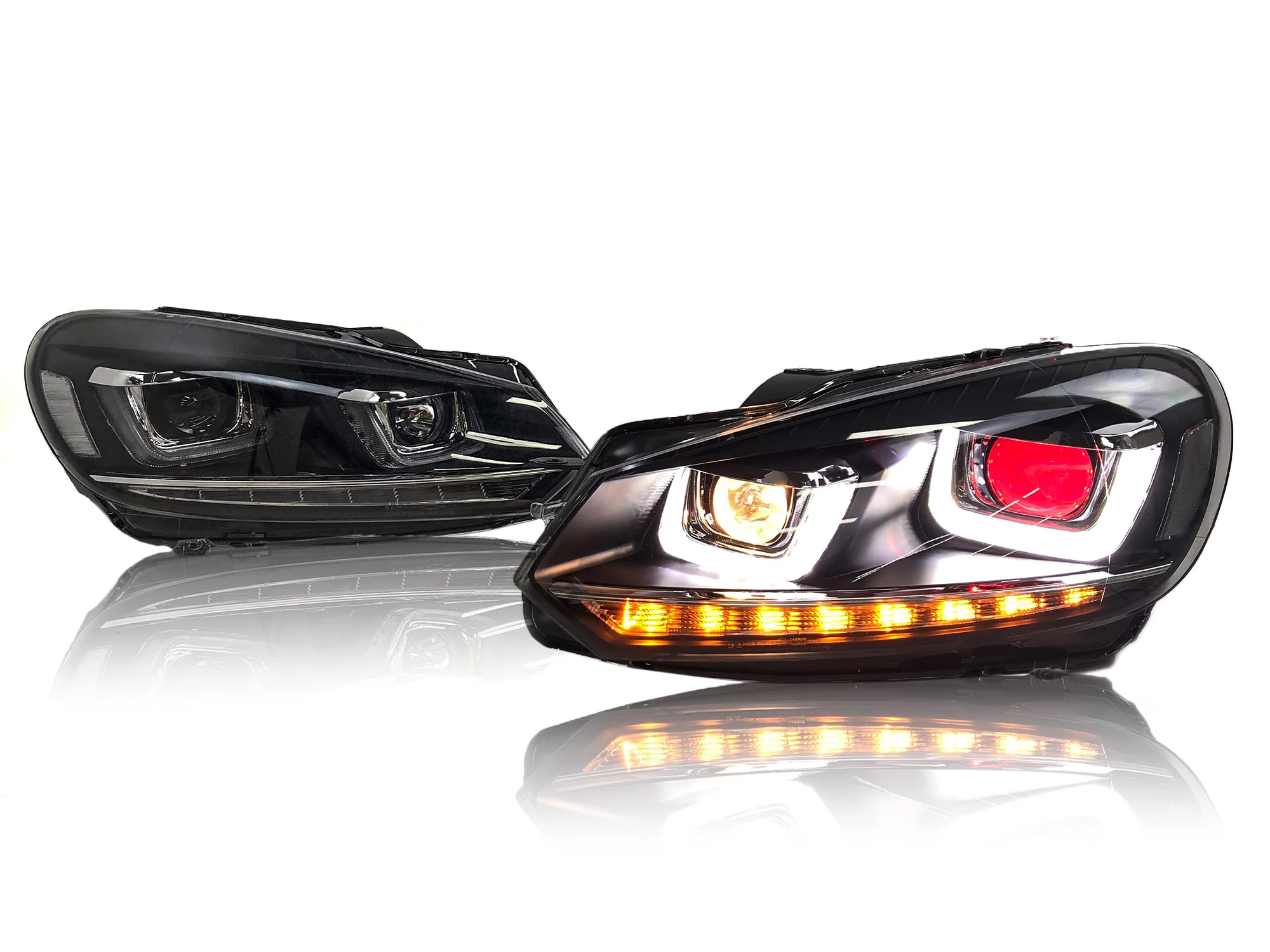 Pair LED Headlights Demon Head Lamps Sequential for VW Volkswagen Golf6 MK6 TDI TSI GTD LPG 2010-2013 - Image 8