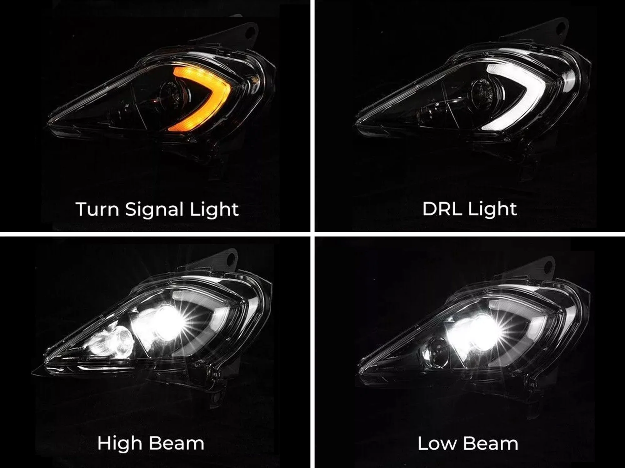 Pair LED Headlights Set For YAMAHA RAPTOR YFZ 450 700 700R YFM 250 350 2006-2025 - Image 10