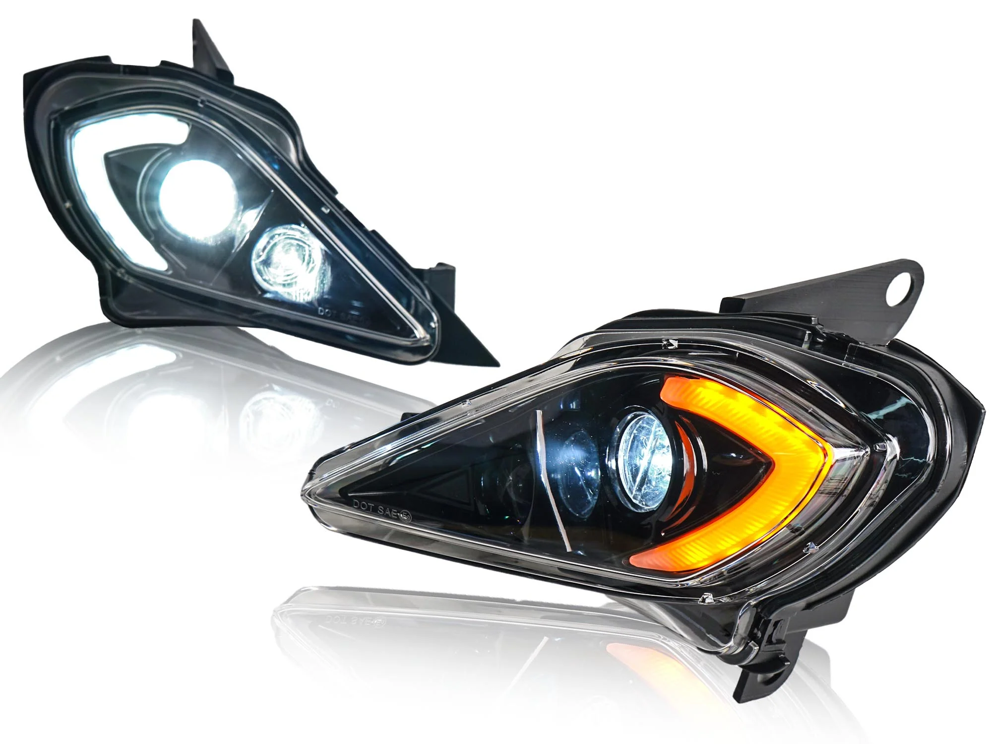 Pair LED Headlights Set For YAMAHA RAPTOR YFZ 450 700 700R YFM 250 350 2006-2025 - Image 6