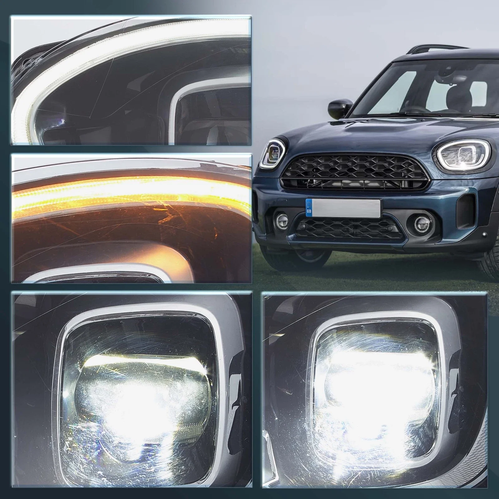 Pair LED Headlights w/ Animated DRL For Mini Cooper Countryman F60 2017–2020 - Image 7