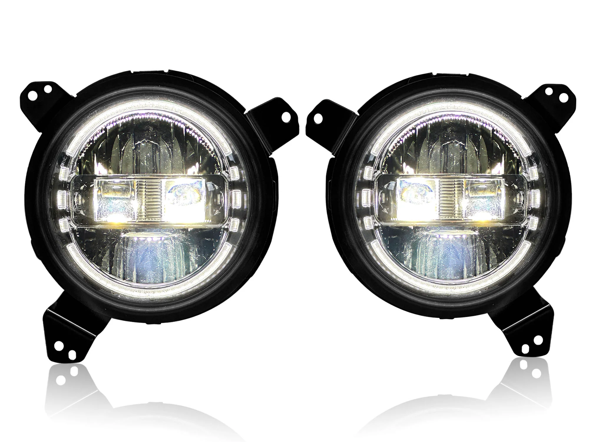 Pair LED Headlights with Halo DRL Turn Signal Fit For Jeep Wrangler JL Gladiator JT 2018-2024 - Image 10