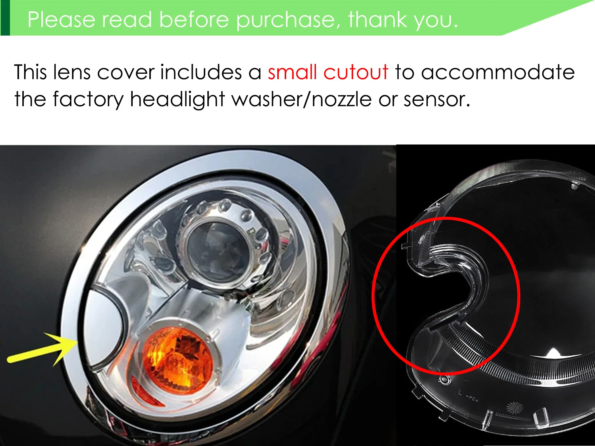 Left+Right Clear Headlight Lens Shell Covers for BMW Mini R56 Cooper Hatchback 2007-2013 - Image 3