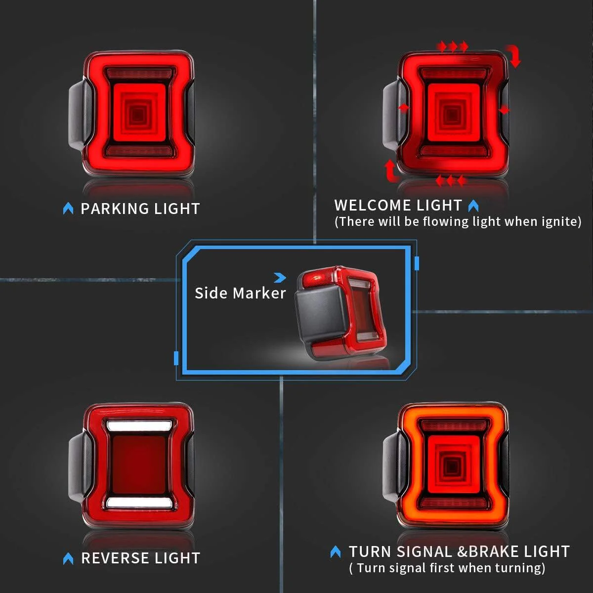 2x LED Tail Lights Assembly For 2018-2026 Jeep Wrangler W/Start-up Animation - Image 13