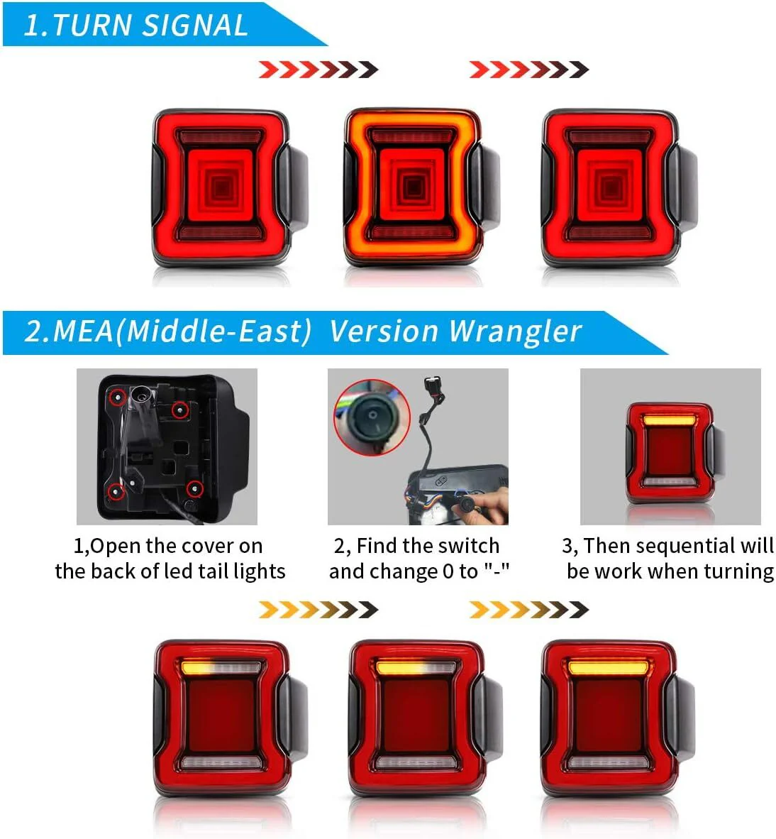 2x LED Tail Lights Assembly For 2018-2026 Jeep Wrangler W/Start-up Animation - Image 15