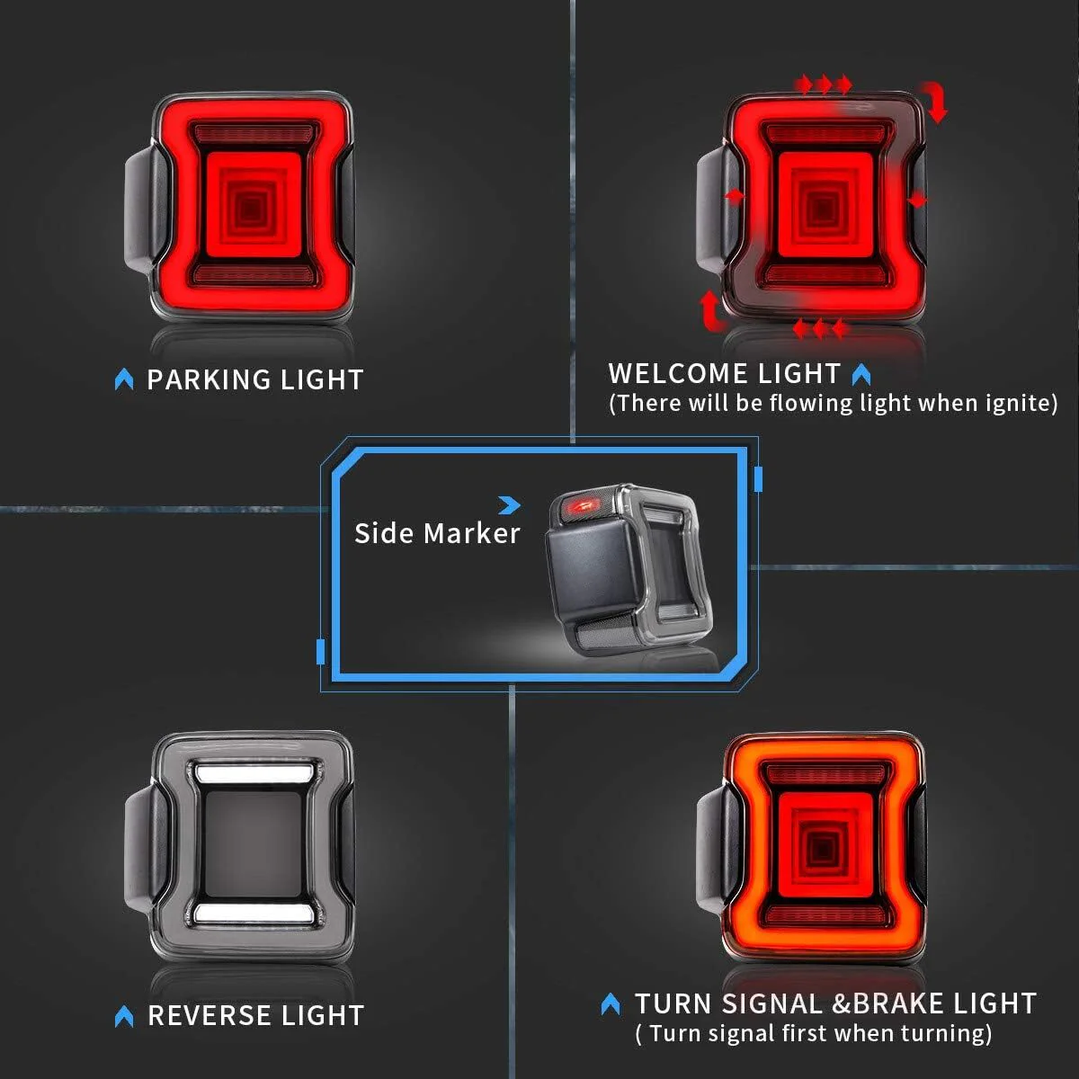 2x LED Tail Lights Assembly For 2018-2026 Jeep Wrangler W/Start-up Animation - Image 2