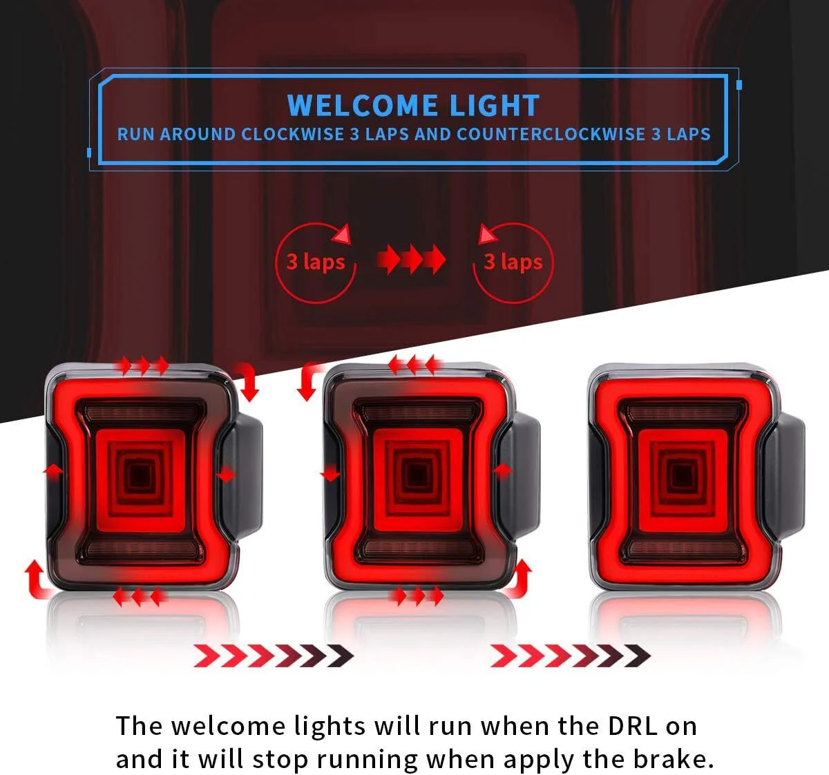 2x LED Tail Lights Assembly For 2018-2026 Jeep Wrangler W/Start-up Animation - Image 4
