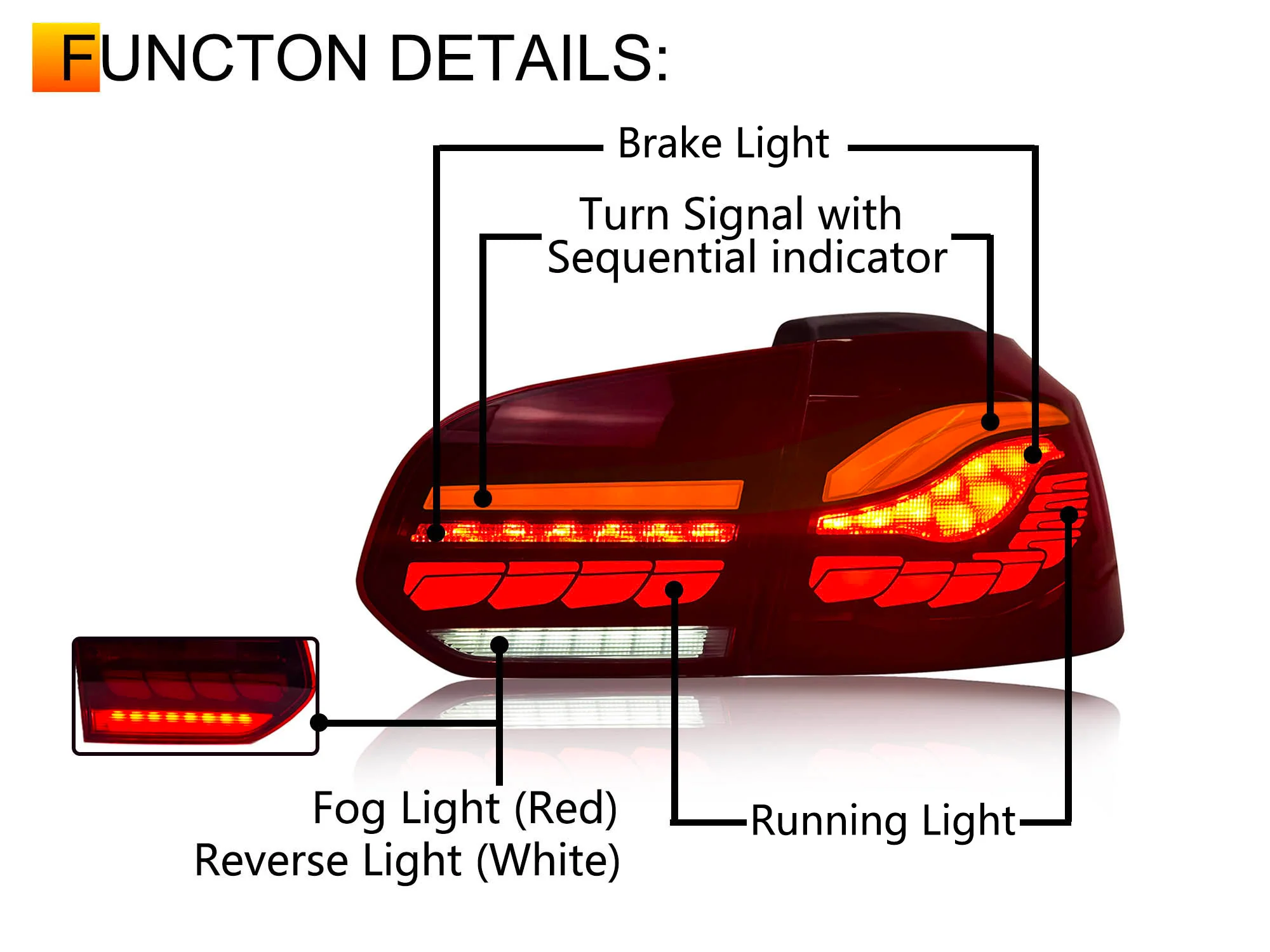 Pair Smoked/Red LED Tail Lights For VW Golf 6 MK6 2009-2013 w/Sequential - Image 10