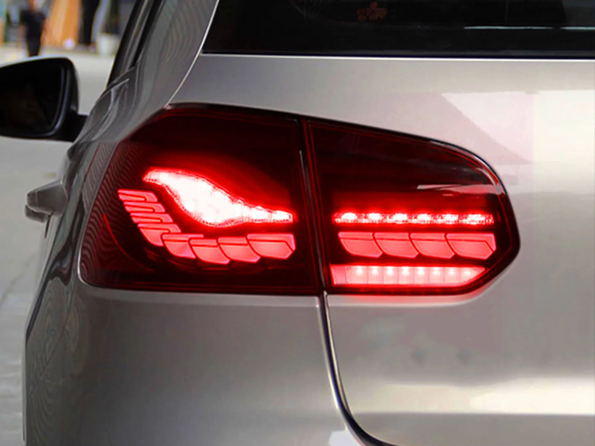 Pair Smoked/Red LED Tail Lights For VW Golf 6 MK6 2009-2013 w/Sequential - Image 2