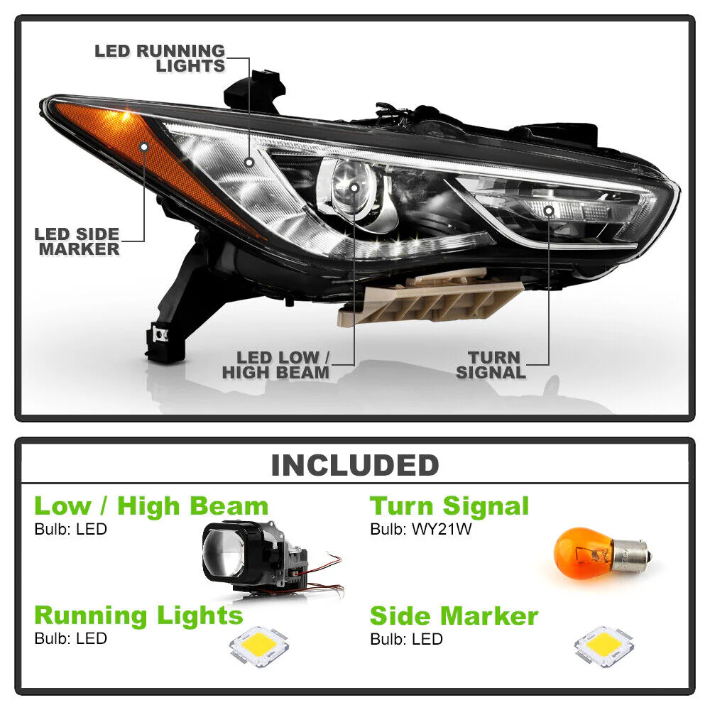 For 2019-2020 Infiniti QX60 Factory LED Projector Headlight Headlamp - Passenger - Image 4