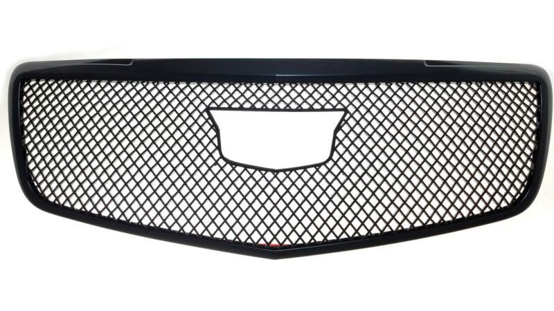 Gloss Black Honeycomb Front Bumper Mesh Grille Overlay for 15-19 Cadillac ATS - Image 4