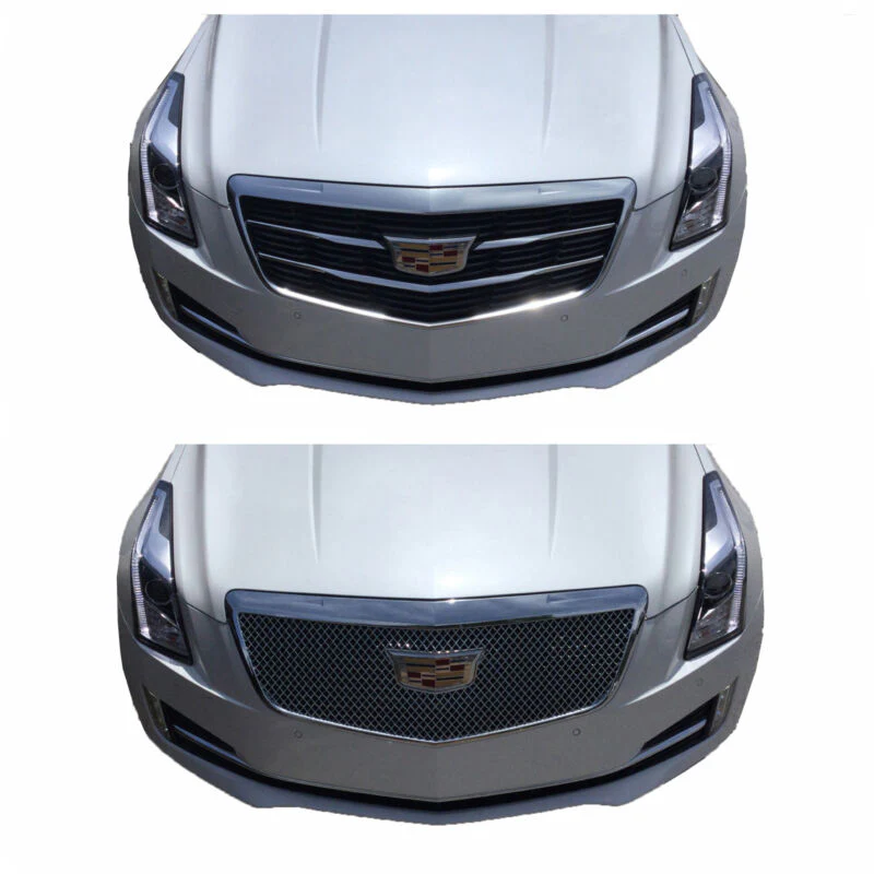 Overlay Chrome Front Bumper Grille for 15-19 Cadillac ATS - Image 3