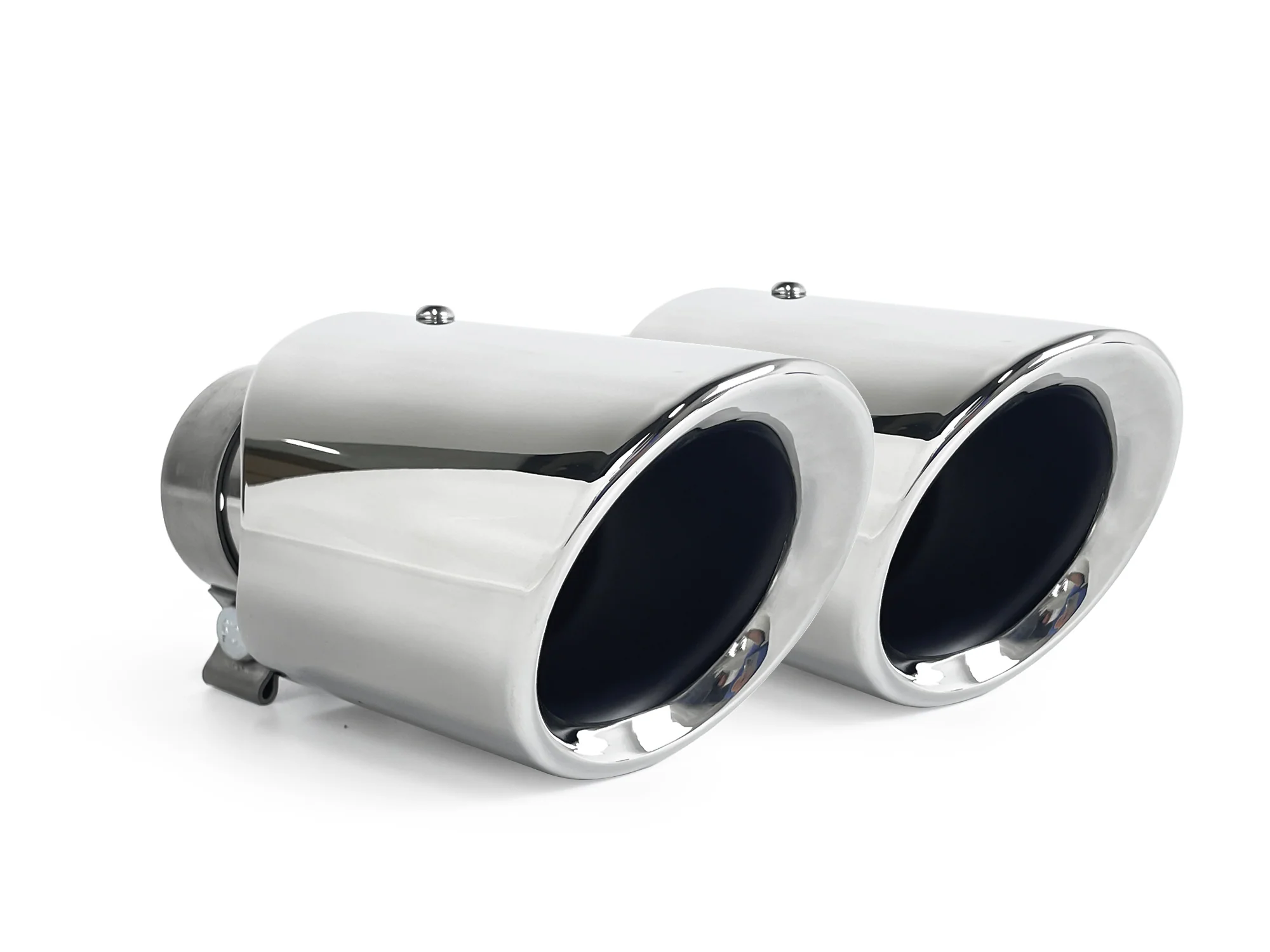 Universale 2.5'' Exhaust Muffler Tips Chrome / Black for Porsche - Image 3