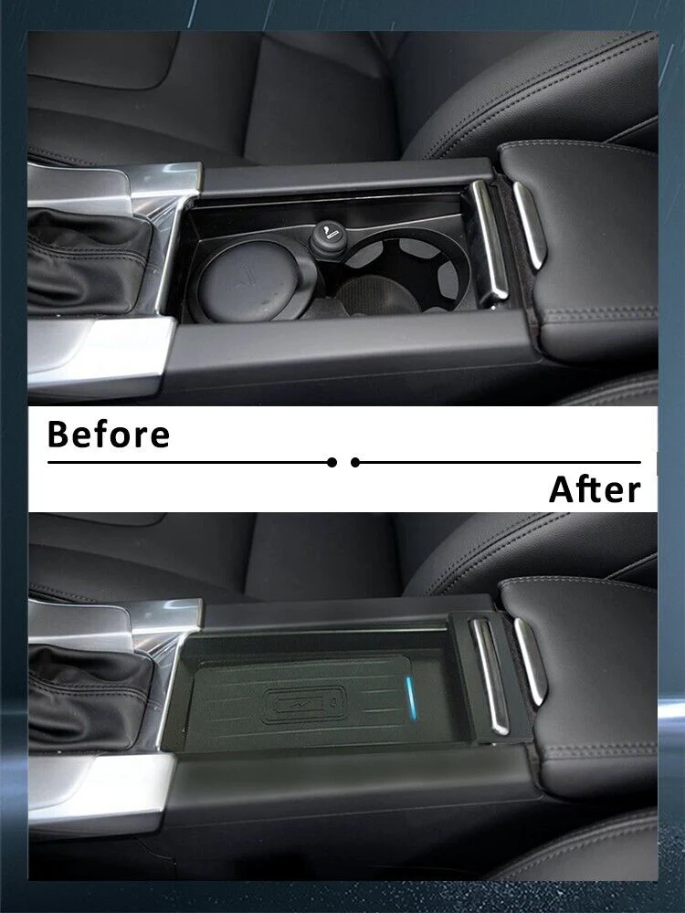 QI Car Wireless Charger Phone Fast Charging Pad For Volvo S60 V60 XC60 2014-2019 - Image 2