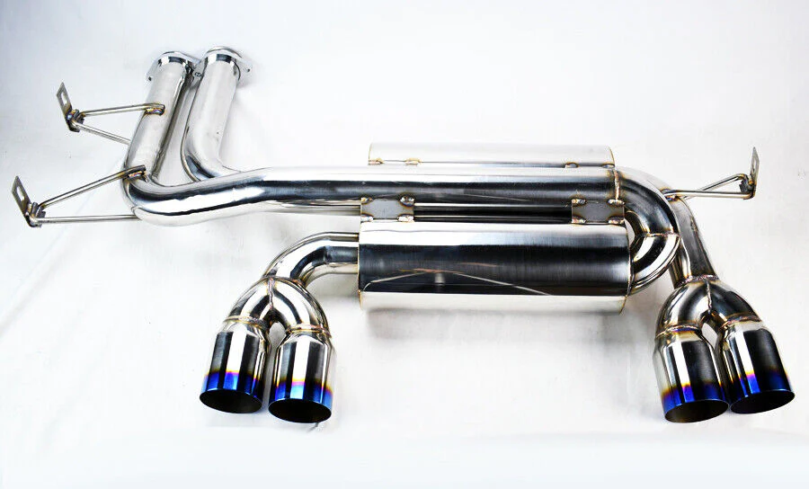 Quad 3" Titanium Burn Tips Axle Back Exhaust Mufflers for BMW M3 E46 2001-2006