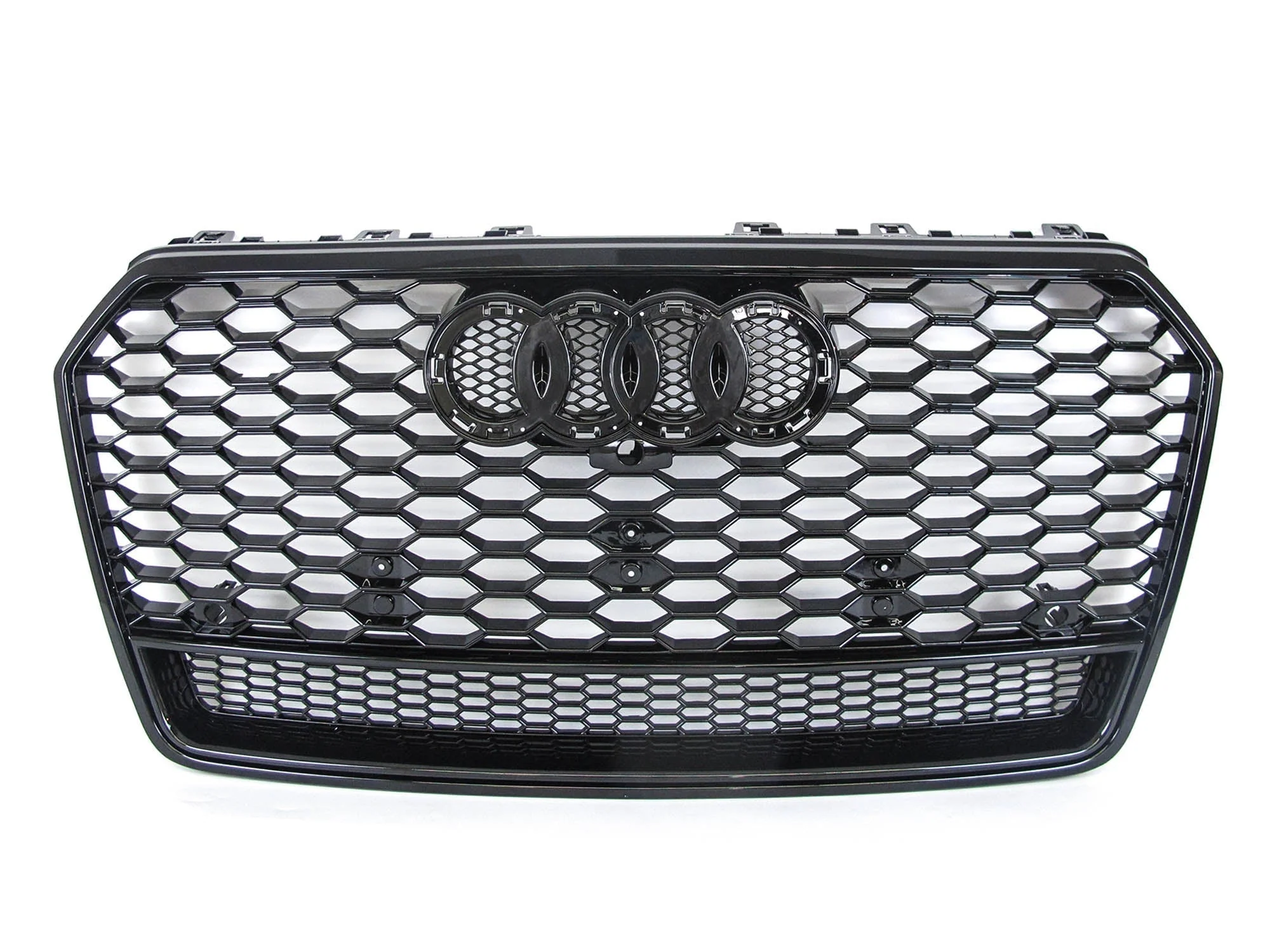 For 2016-2018 AUDI A7 C7.5 S7 RS7 Style Honeycomb Gloss Black Front Mesh Grille - Image 12